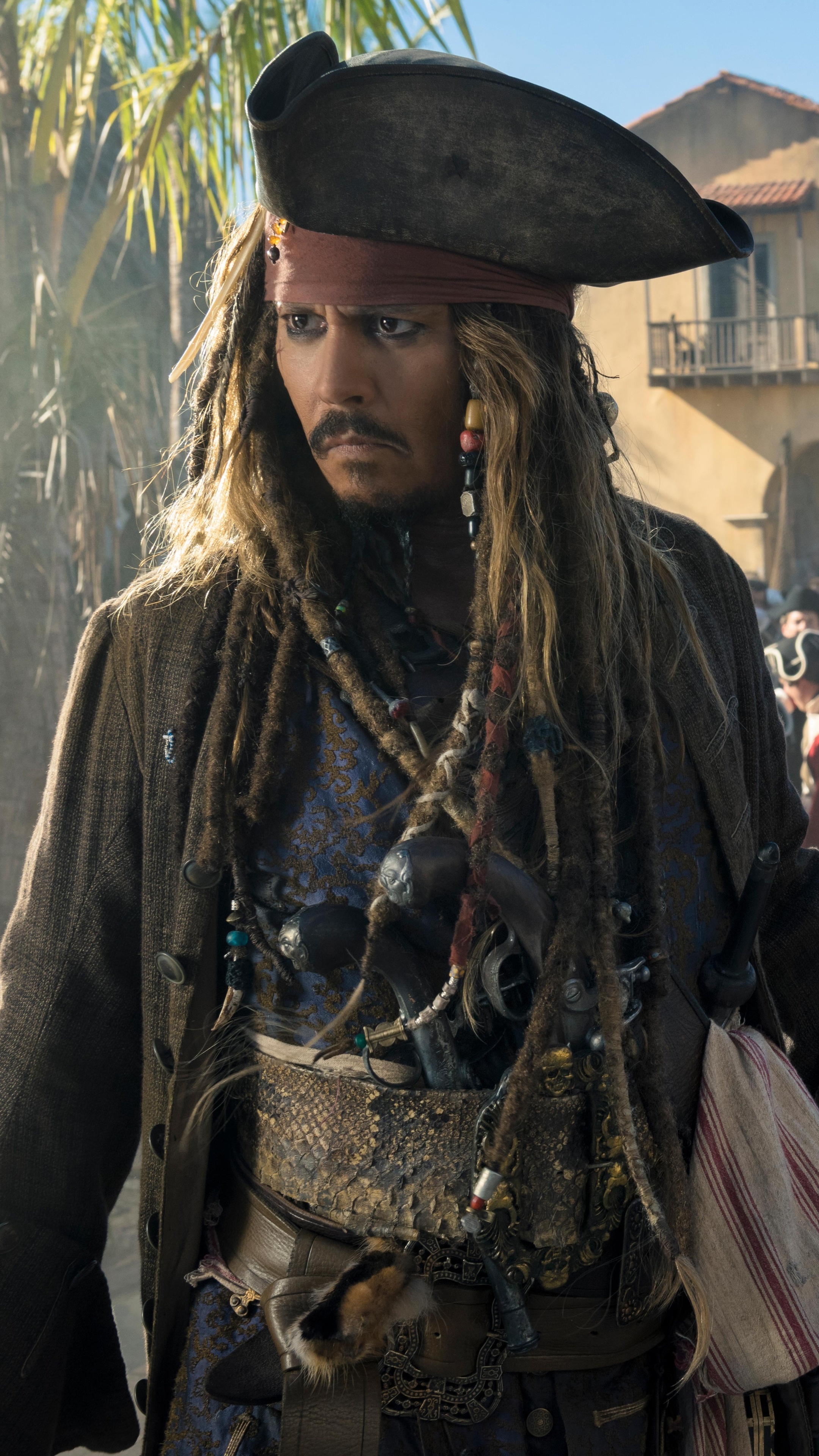Pirates of the Caribbean: Johnny Depp, The recipient of multiple accolades, including a Golden Globe Award. 2160x3840 4K Background.