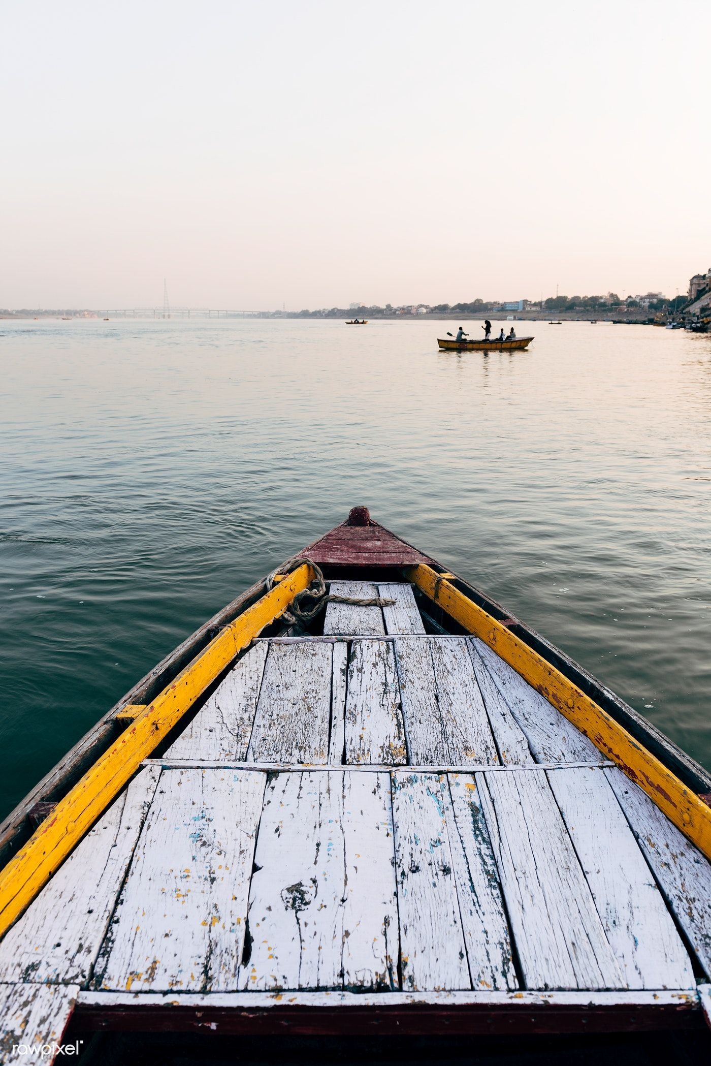 Ganges River, Wooden boat sailing, Varanasi India, Traditional craftsmanship, 1400x2100 HD Phone