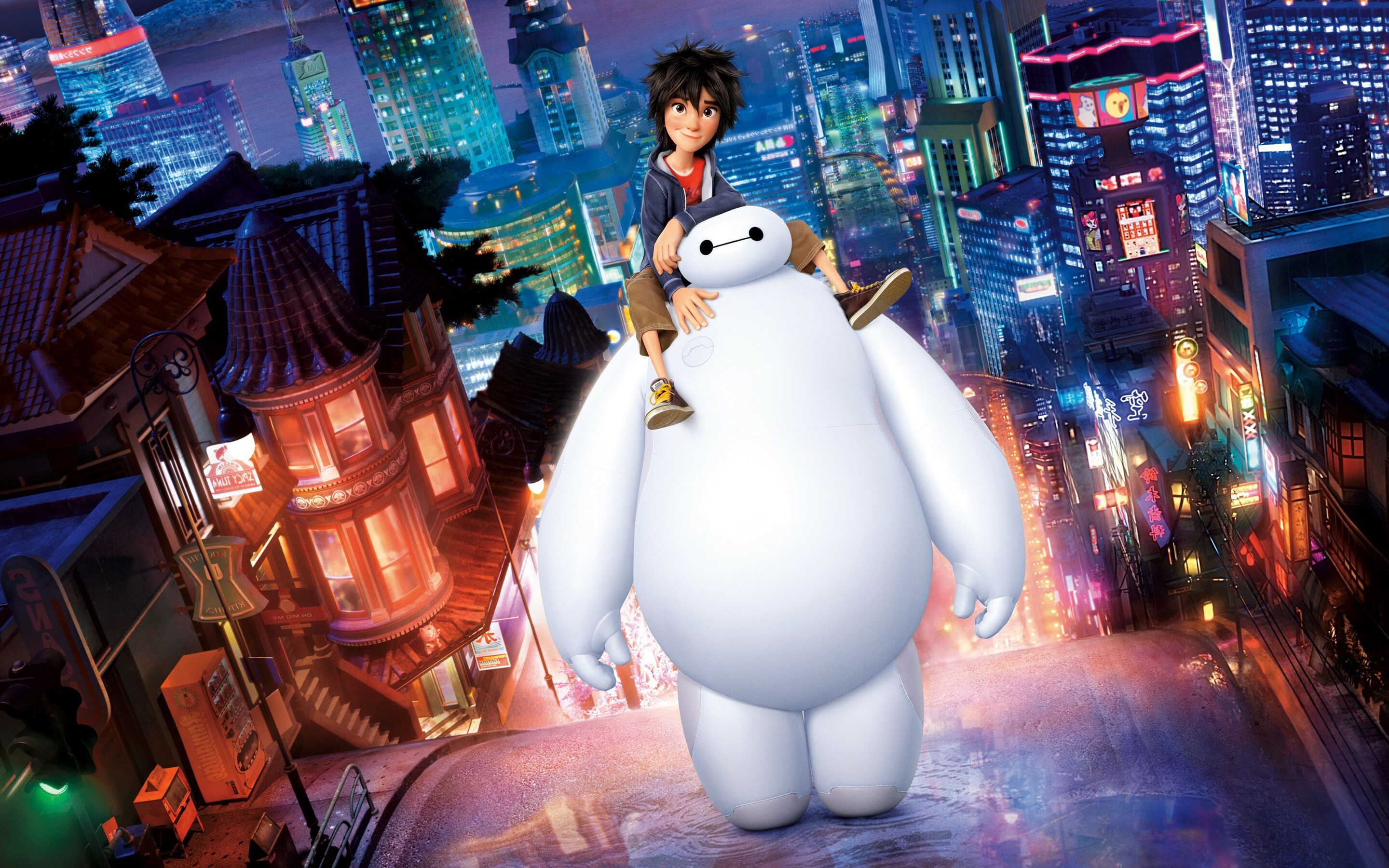 Big Hero 6: The first Disney animated film to feature Marvel Comics characters, Baymax. 2880x1800 HD Wallpaper.