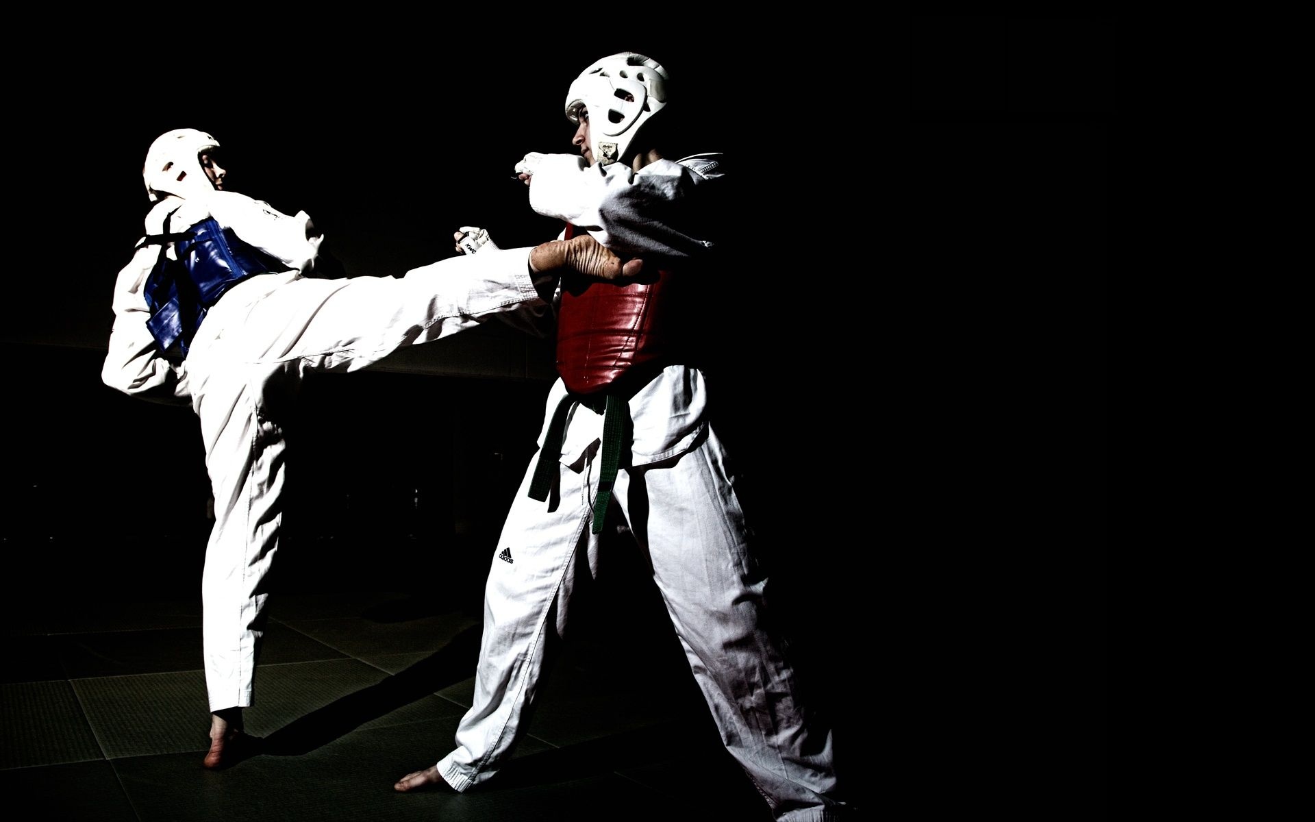 Martial Art: Head-height kicks, fast kicking techniques, and spinning jump kicks In Taekwondo. 1920x1200 HD Wallpaper.