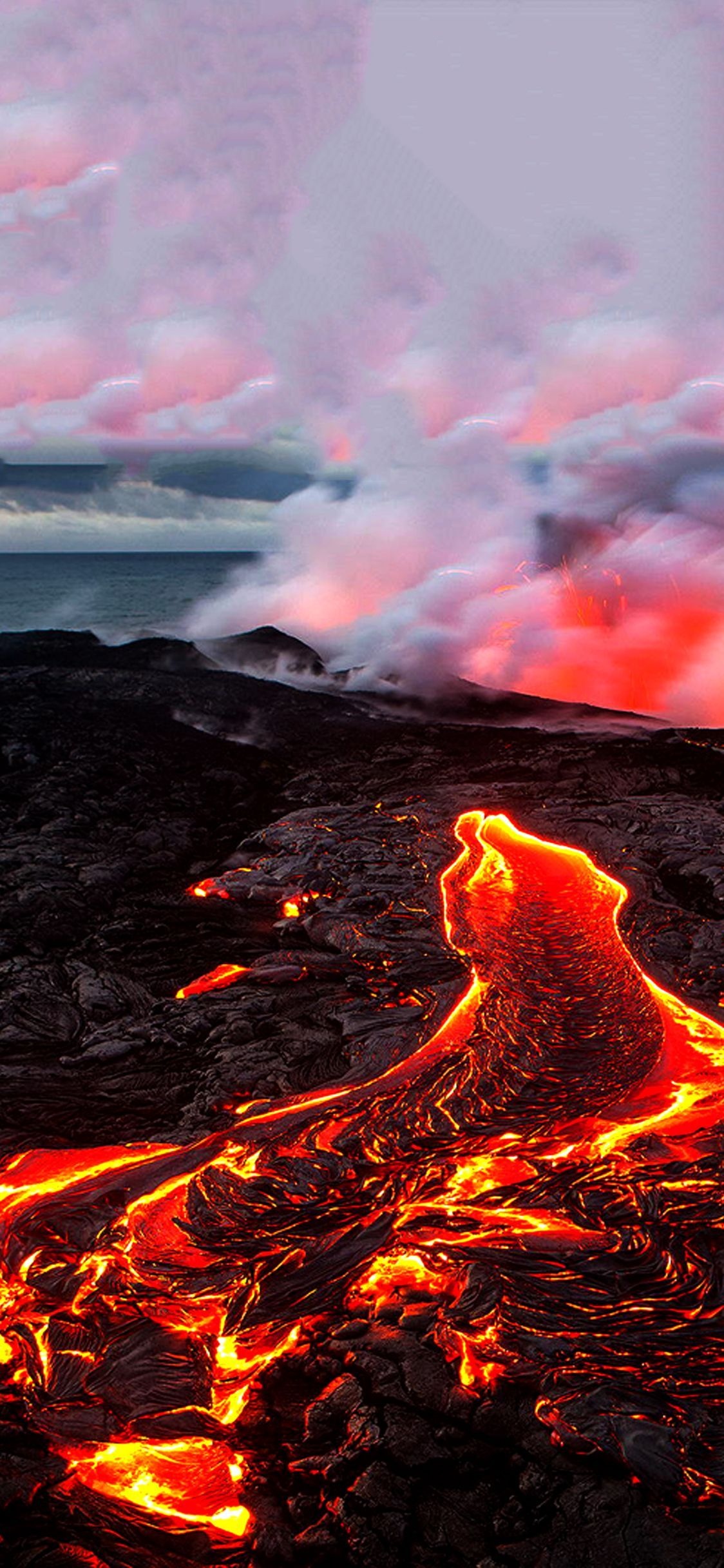 Volcano 4K wallpapers, John Sellers collection, High-resolution images, Spectacular eruptions, 1130x2440 HD Handy