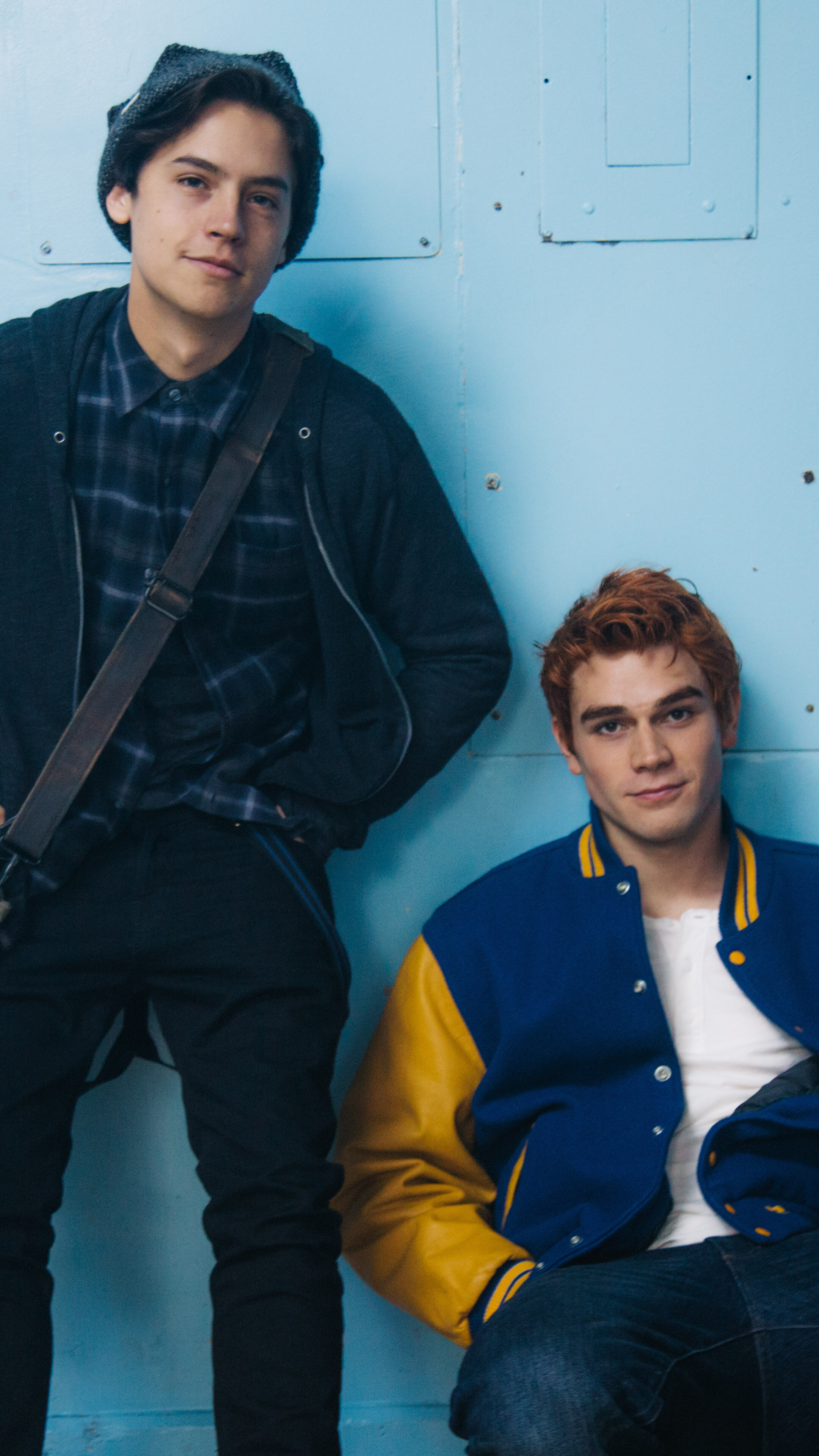 Riverdale (TV Series): KJ Apa as Archie Andrews and Cole Sprouse as Jughead Jones, Archie Comics. 2160x3840 4K Background.