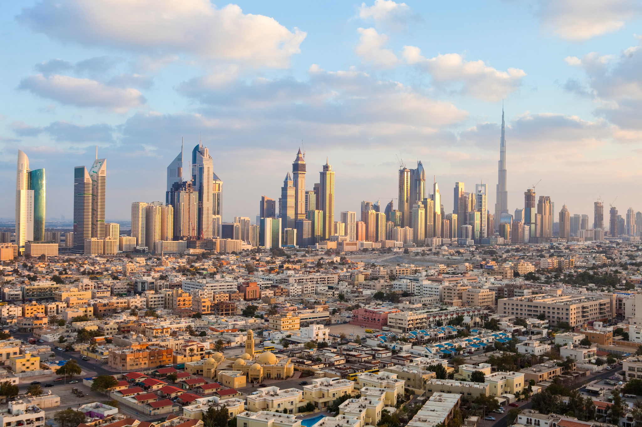 Dubai skyline, Elevated view, Burj Khalifa, Front row edit, 2050x1370 HD Desktop