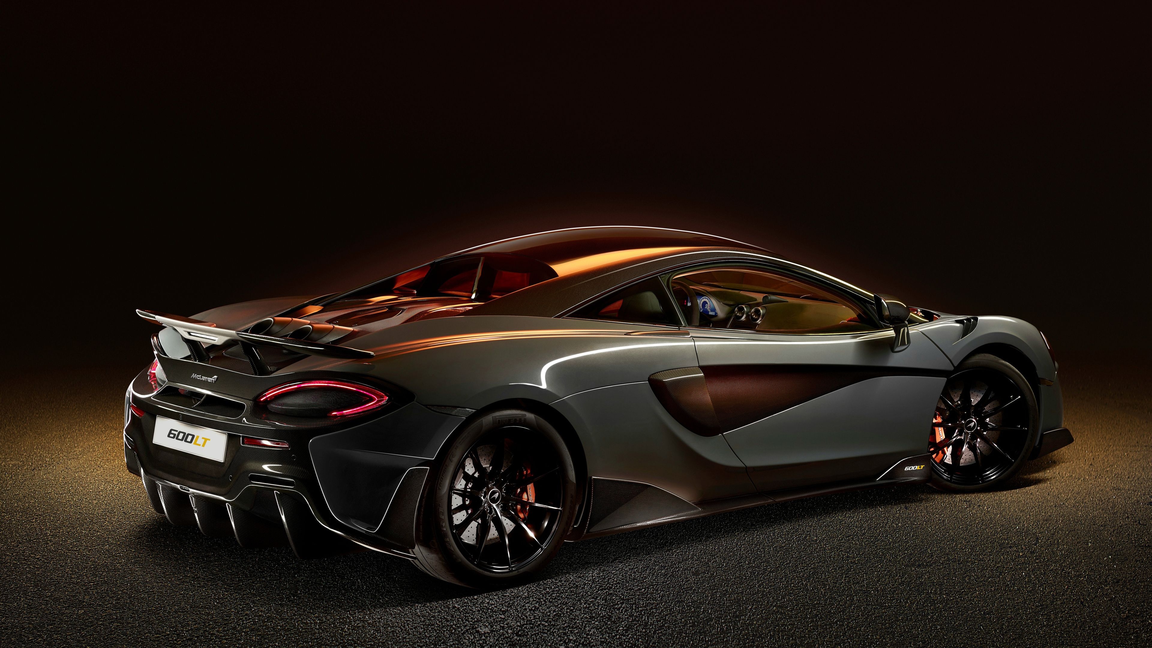 McLaren 600LT, Stunning rear view, British engineering, Luxury sports car, 3840x2160 4K Desktop