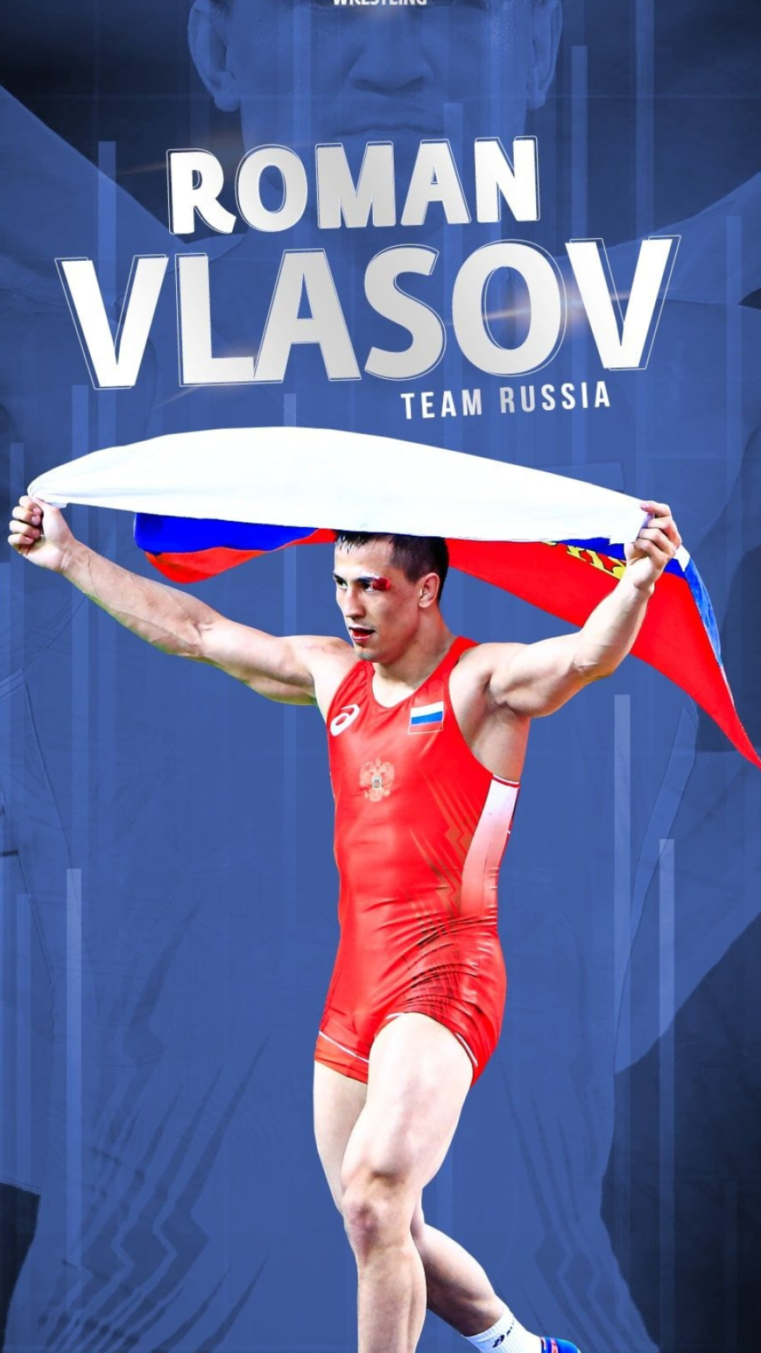 Wrestling: Roman Andreyevich Vlasov, A Russian Greco-Roman wrestler, A two-time Olympic Champion. 1080x1920 Full HD Background.