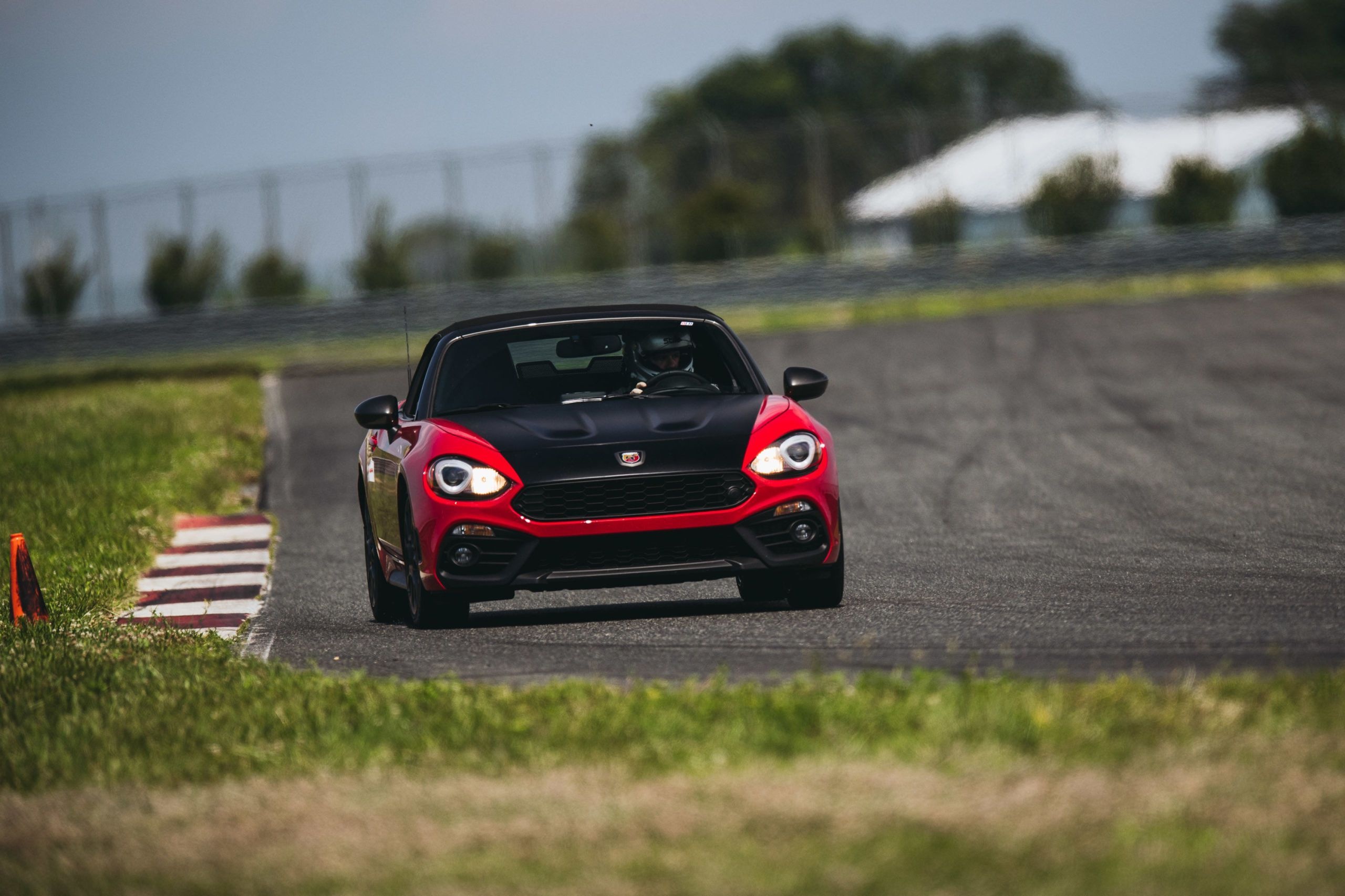 Autocross: Fiat 124 Spider Abarth, A sports car with a turbocharged engine, Autoslalom event. 2560x1710 HD Wallpaper.
