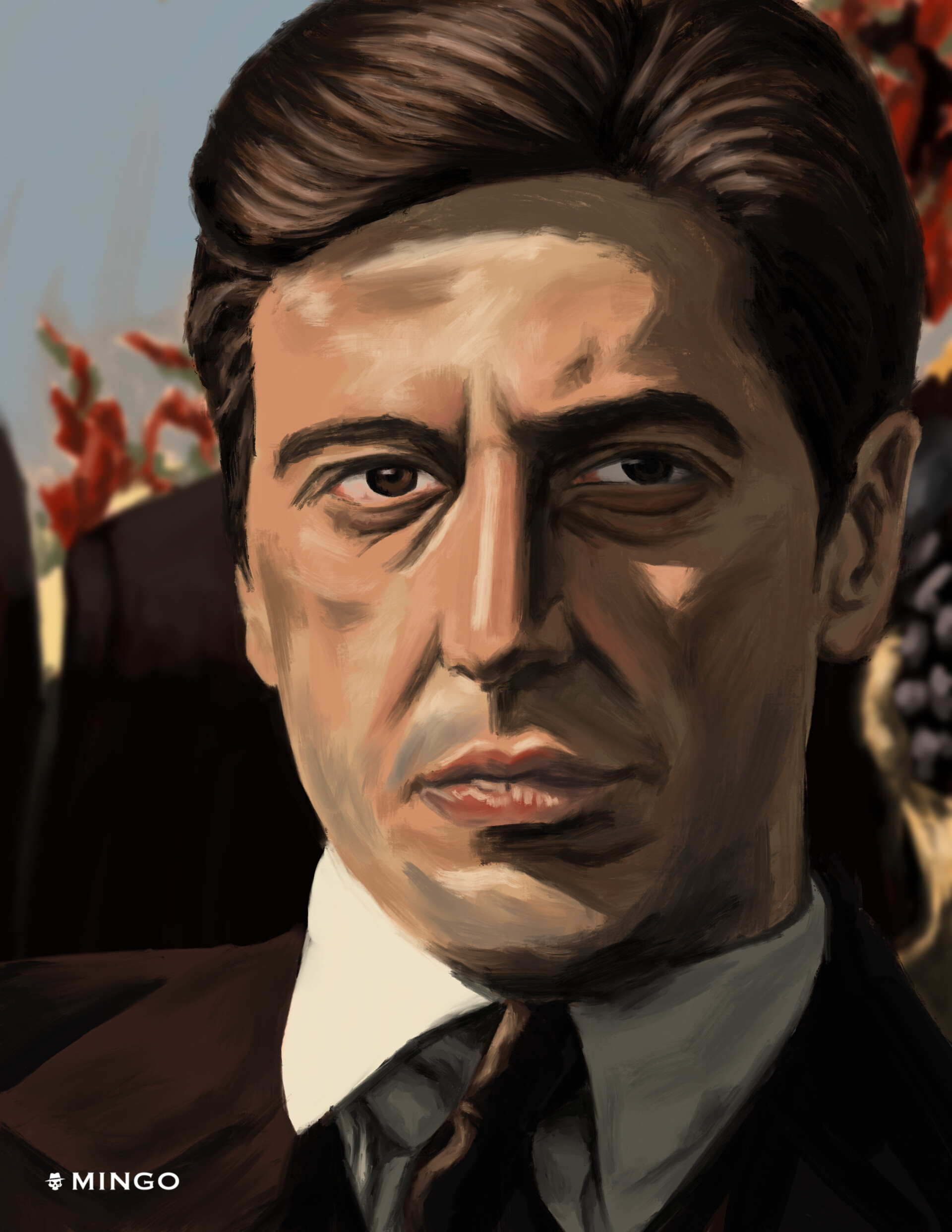 Artstation Michael Corleone, Al Pacino, The Godfather, Mobile wallpaper, 1920x2490 HD Phone
