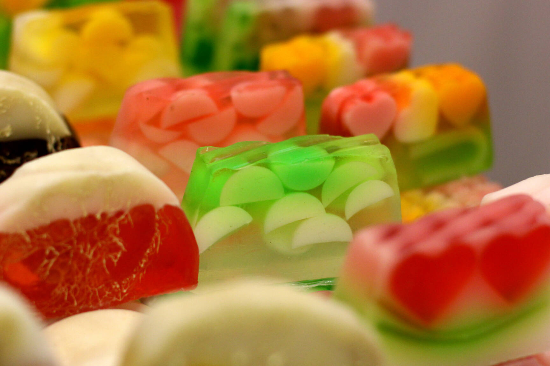 Jelly and fruit medley, Sweet gummy goodness, Colorful candy array, Sugary treats, 1920x1280 HD Desktop