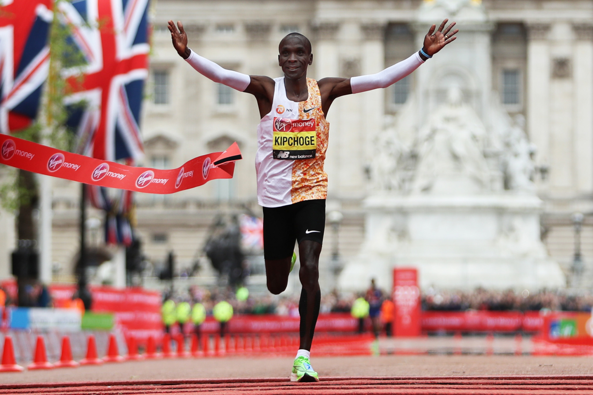Marathon: Kenyan 2016 and 2020 Olympic champion, Eliud Kipchoge, London long-distance running event, No mass start, Elite races. 2050x1370 HD Background.