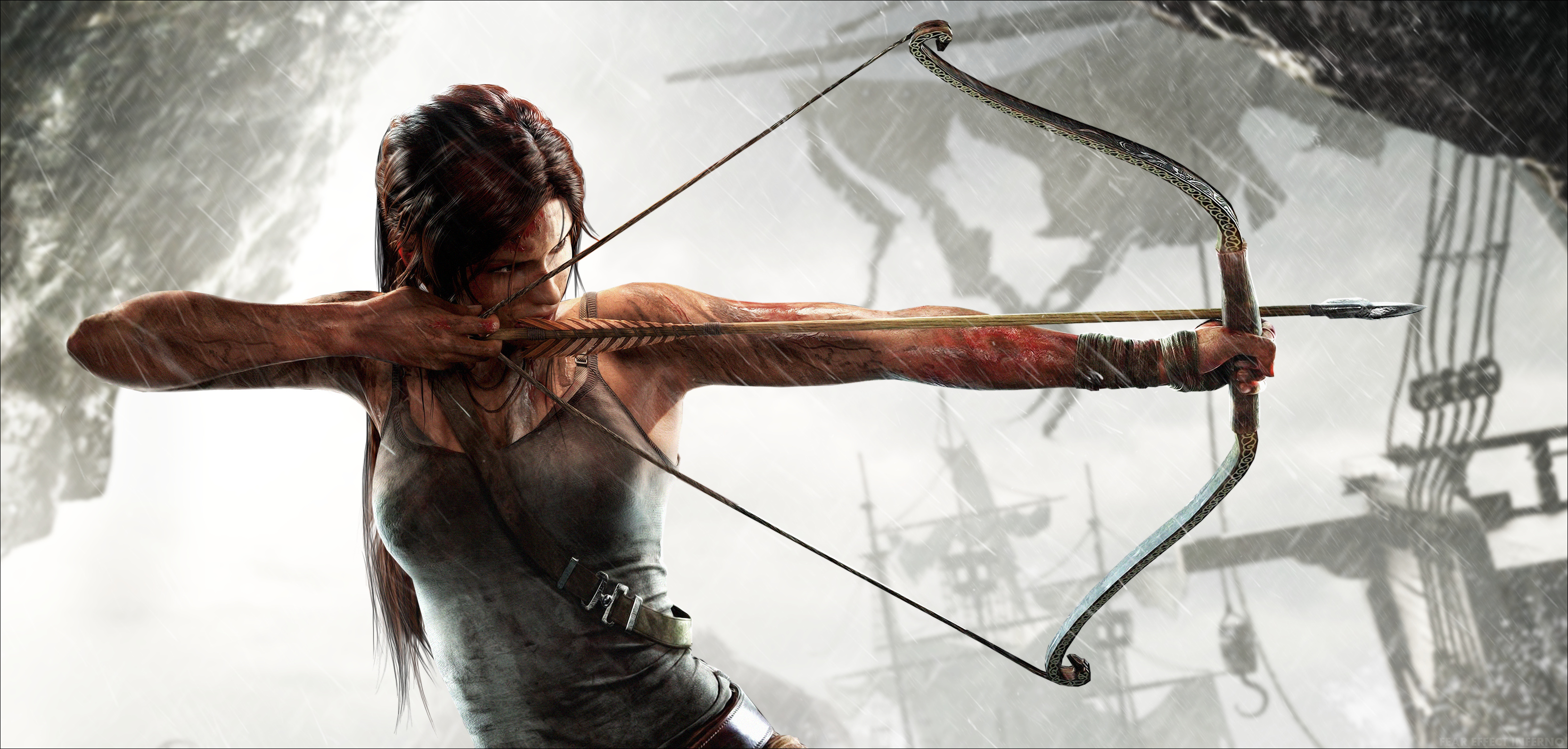 520 Lara Croft wallpapers, Collectible wallpapers, Iconic gaming moments, 3330x1590 Dual Screen Desktop