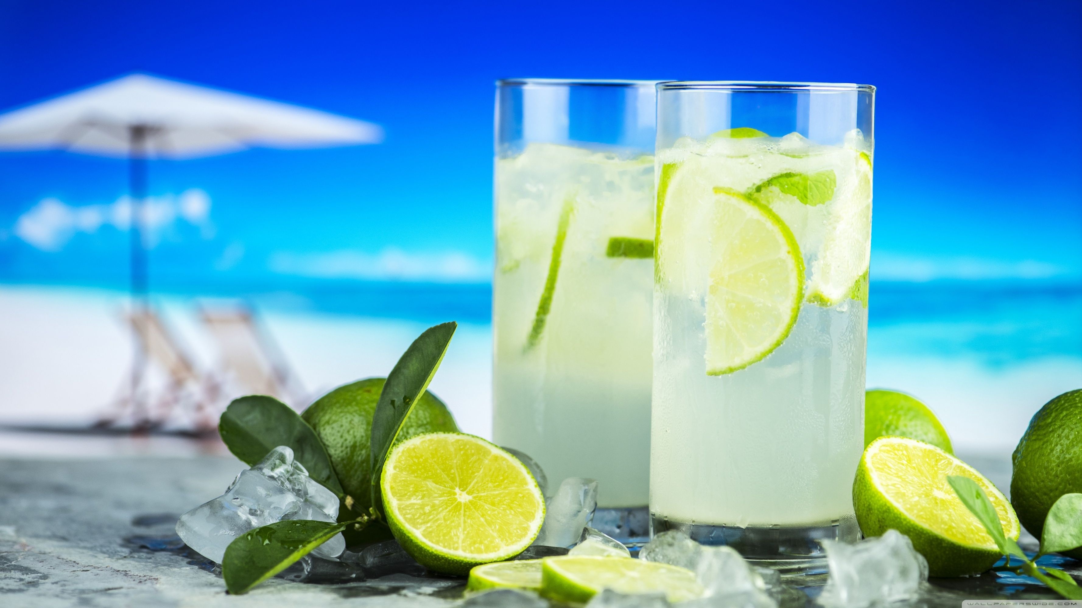 Lemonade: A popular warm-weather beverage, Cocktail, Lime juice. 3560x2000 HD Background.