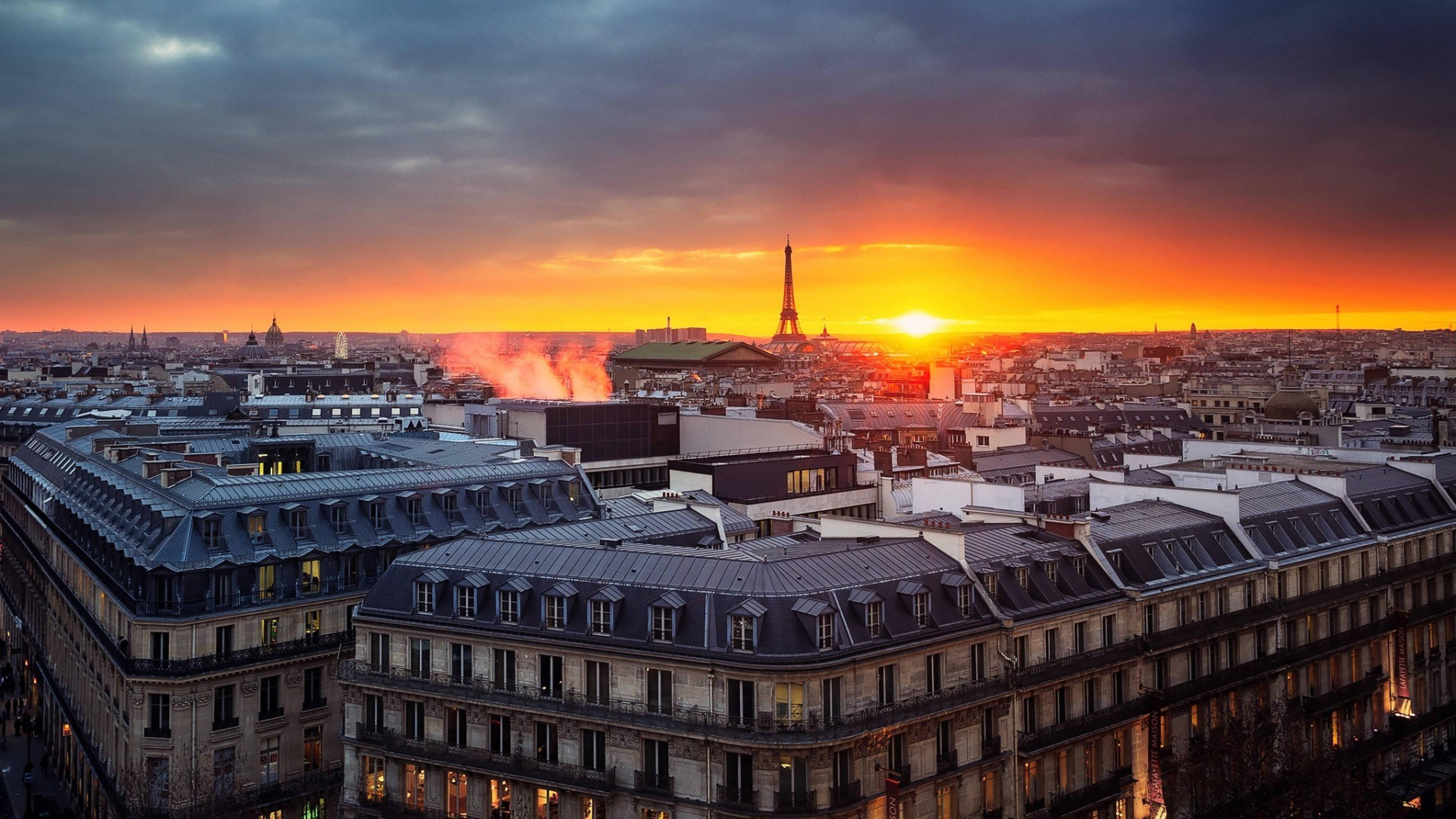 Paris Skyline, Travels, Vibrant city lights, Iconic architecture, 3840x2160 4K Desktop