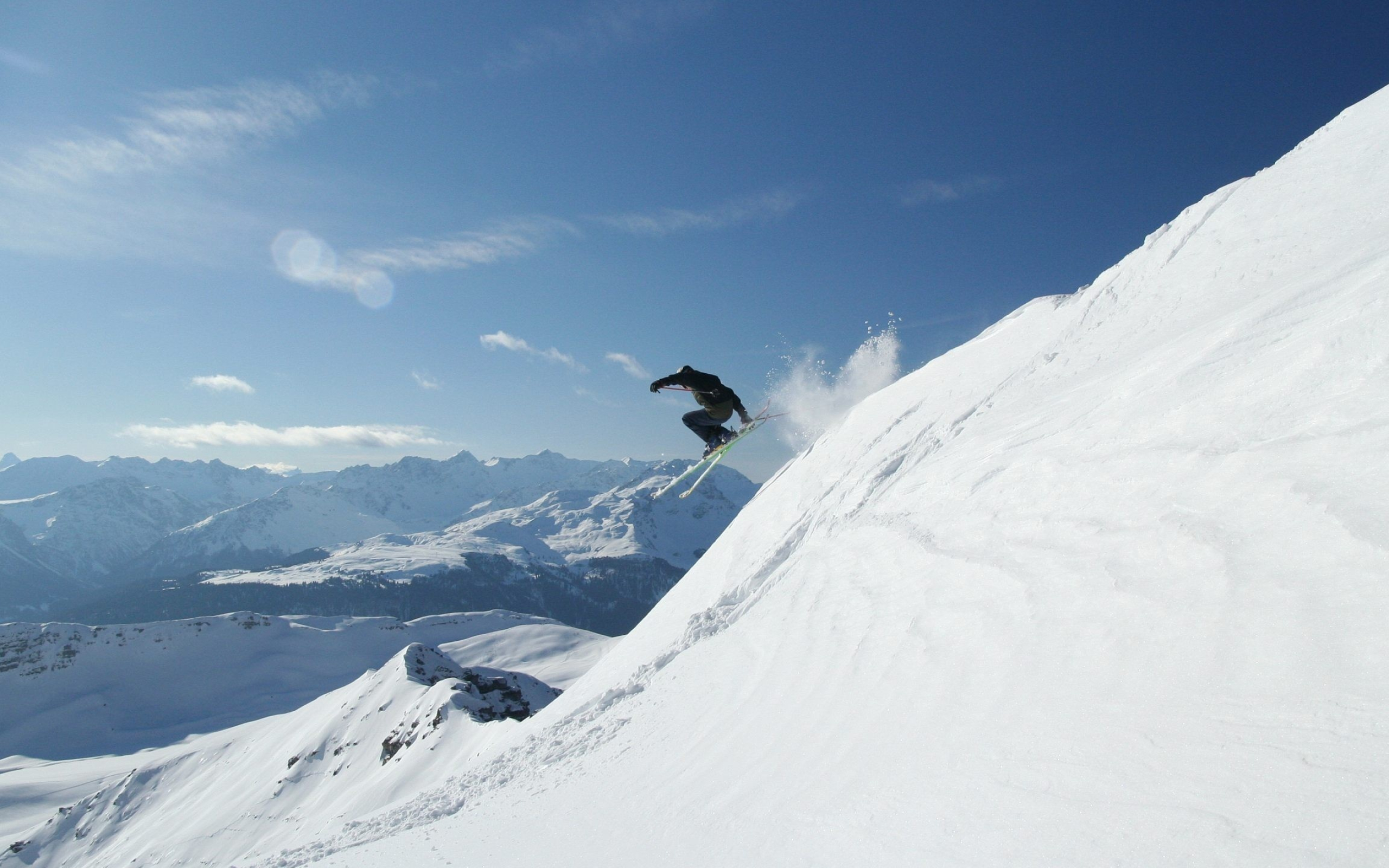 Skiing: Downhill, Cross-country, Winter sports, Slalom, Freestyle sports on skis. 2560x1600 HD Wallpaper.