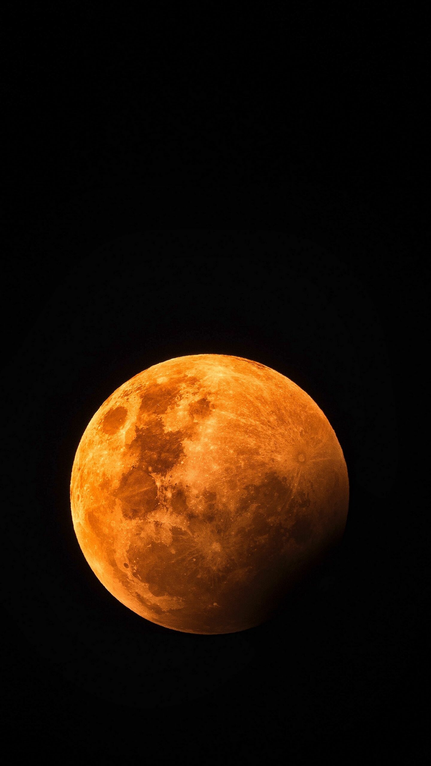 Moonlight: Orange Moon, Visual phenomena, Stellar object. 1440x2560 HD Wallpaper.