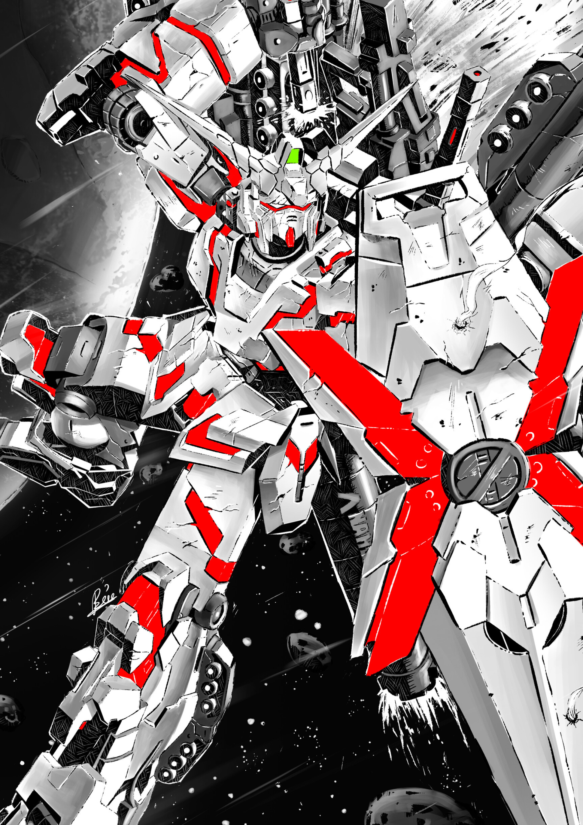 Gundam Unicorn, ArtStation, Full Gear, 1920x2720 HD Phone