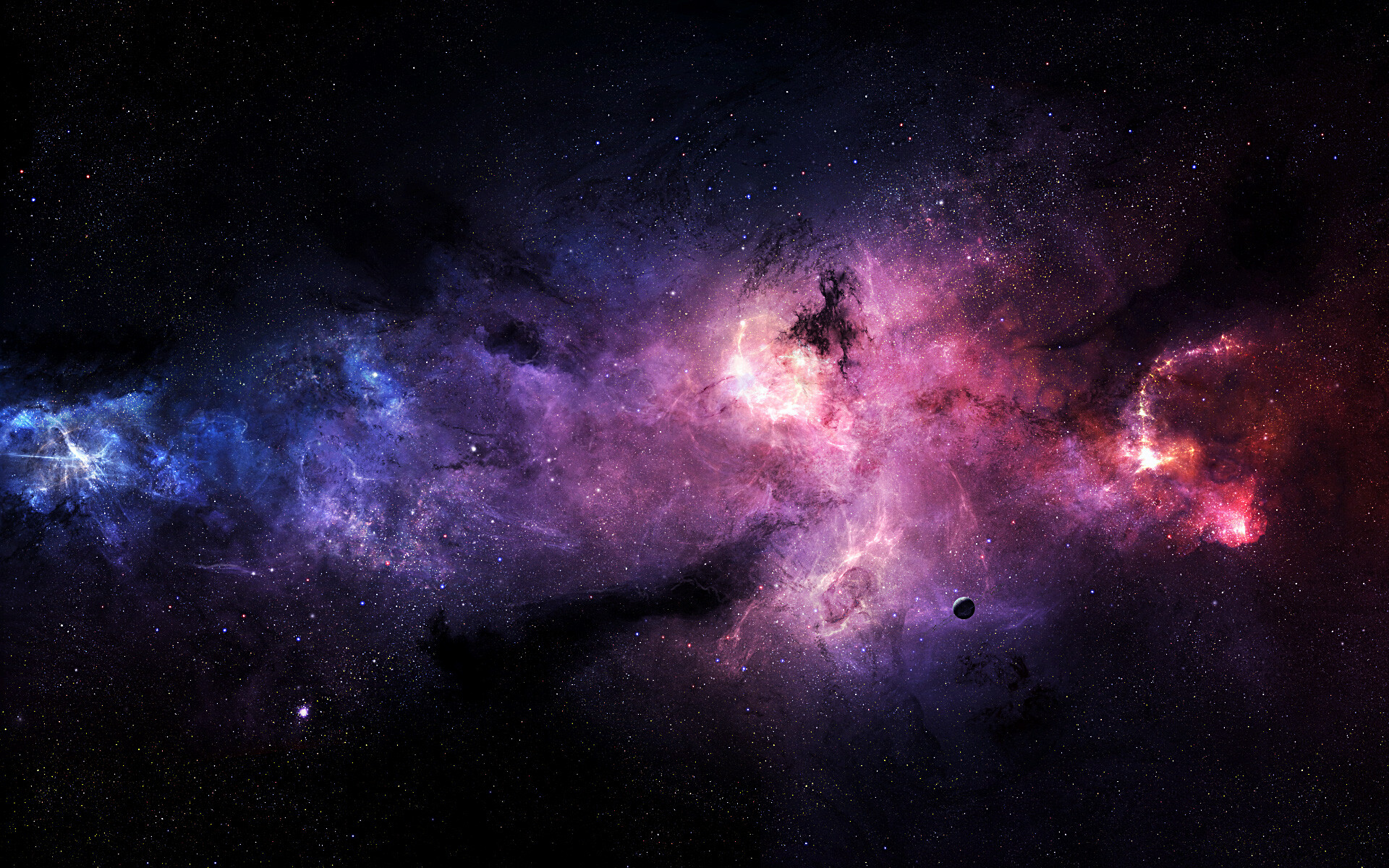 Outer Space: The region beyond the Earth's atmosphere in which there are stars and planets. 1920x1200 HD Wallpaper.