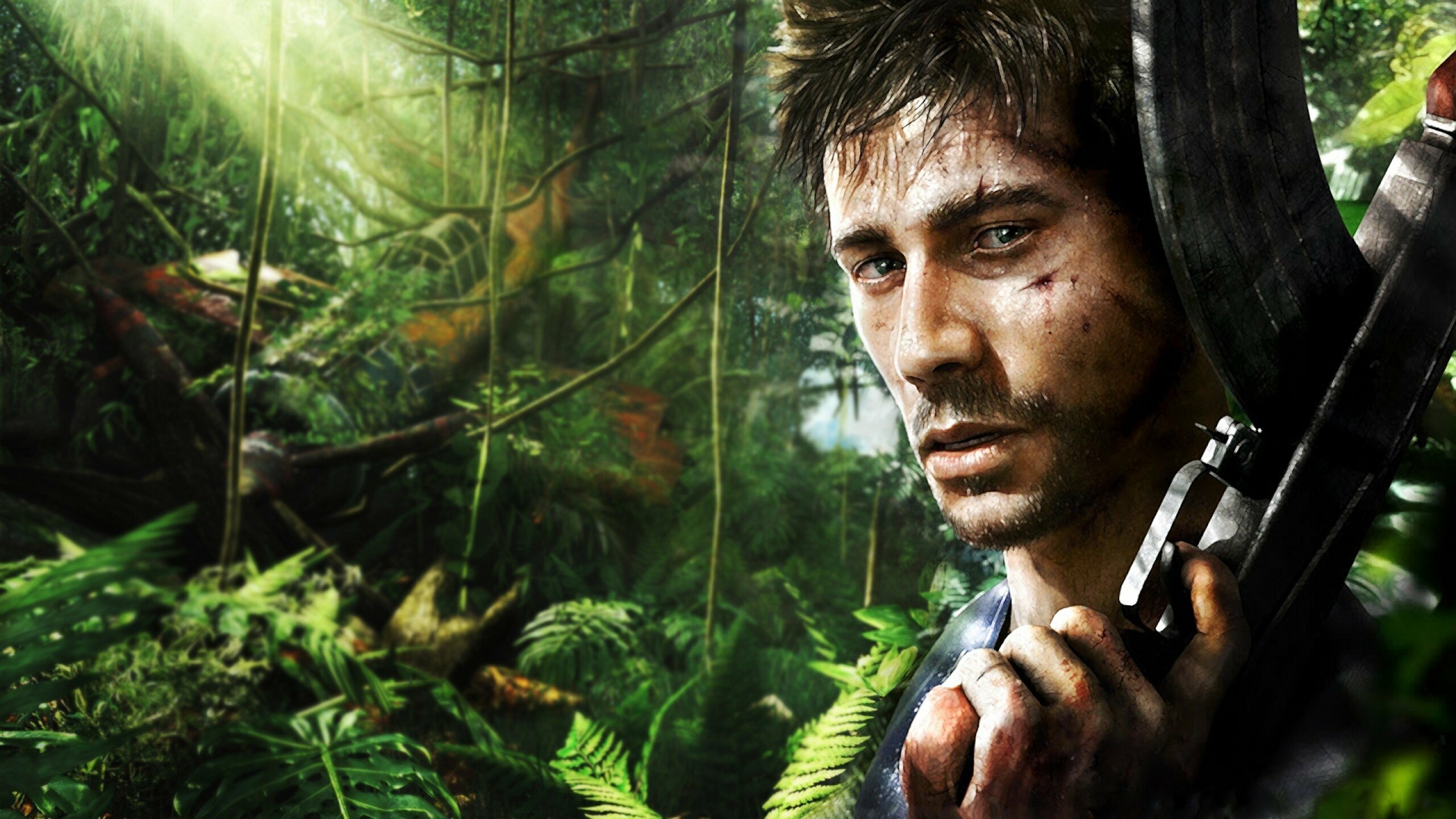 Far Cry 3: Gameplay that involves developing survival and fighting skills and increasing your ability to craft necessary objects. 2560x1440 HD Background.