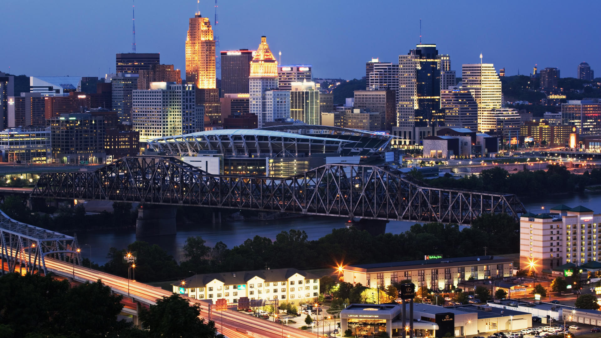Cincinnati HD wallpaper, Vibrant cityscape, Ohio travels, Picturesque skyline, 1920x1080 Full HD Desktop
