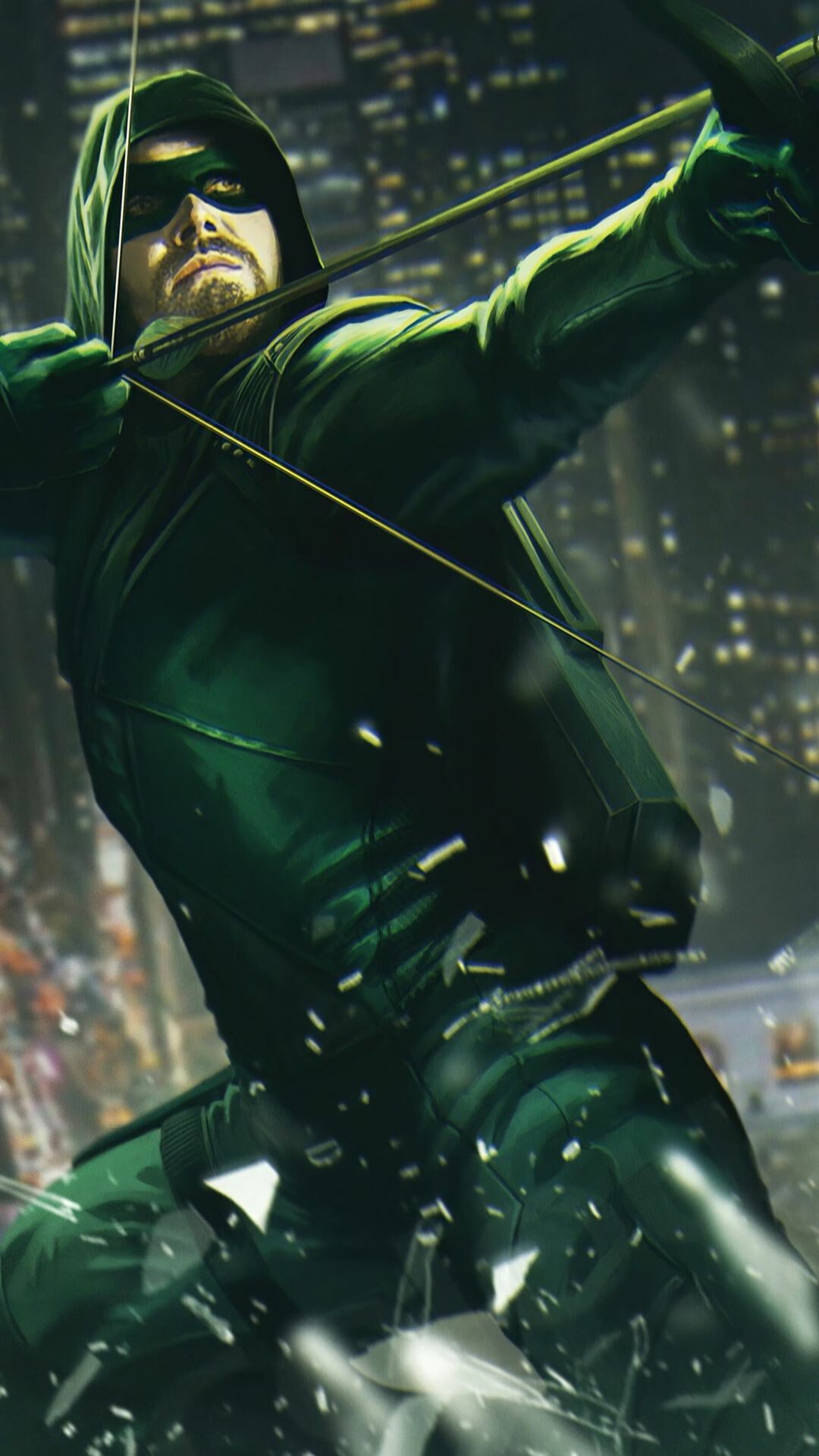 Green Arrow: Oliver Queen, Portrayed by Stephen Amell. 1080x1920 Full HD Background.