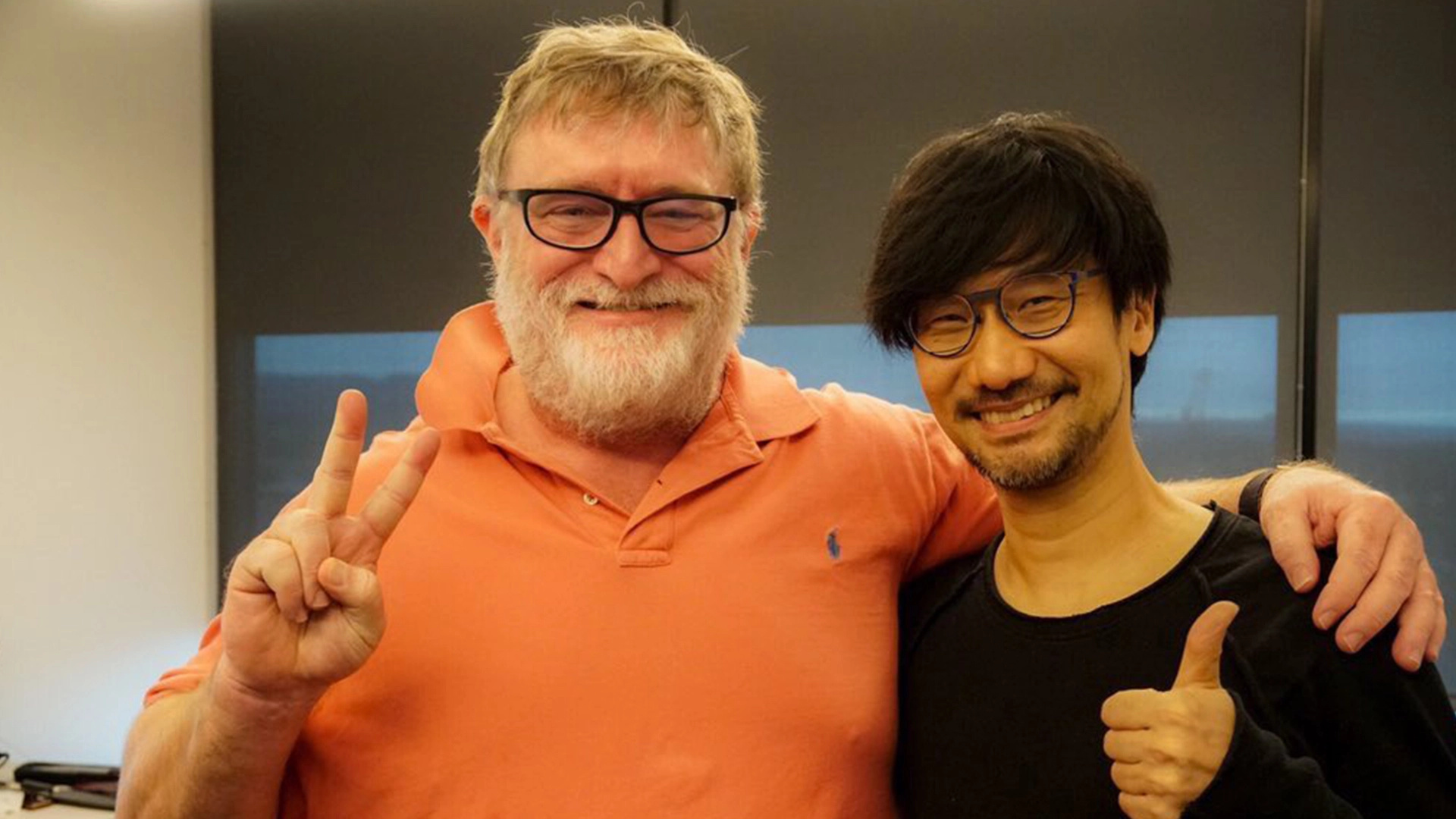 Gabe Newell (Gaming), Hideo Kojima's visit, PCGamesN, 1920x1080 Full HD Desktop