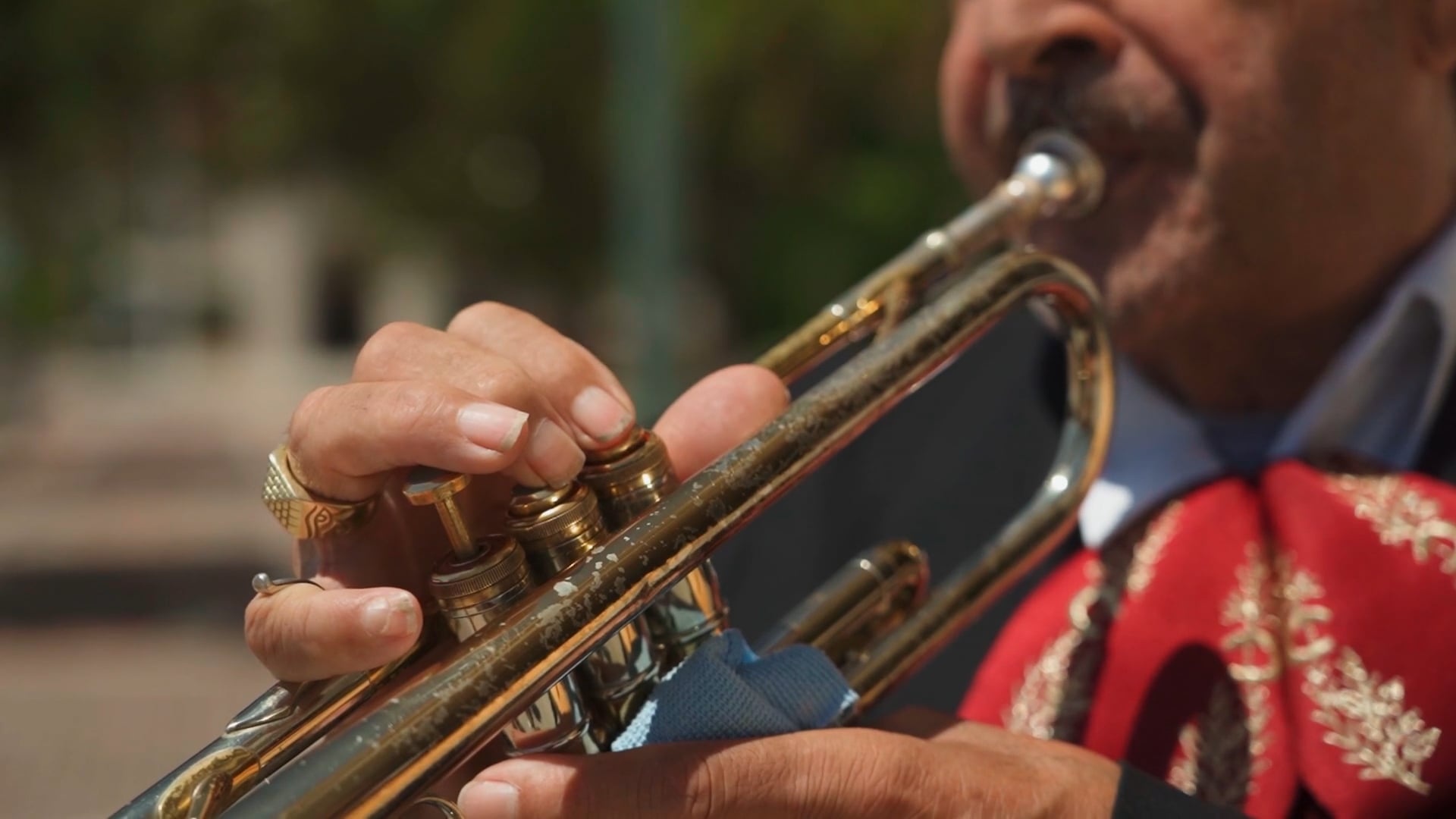 Man playing the trumpet, Free stock video, Musical performance, Live concert, 1920x1080 Full HD Desktop