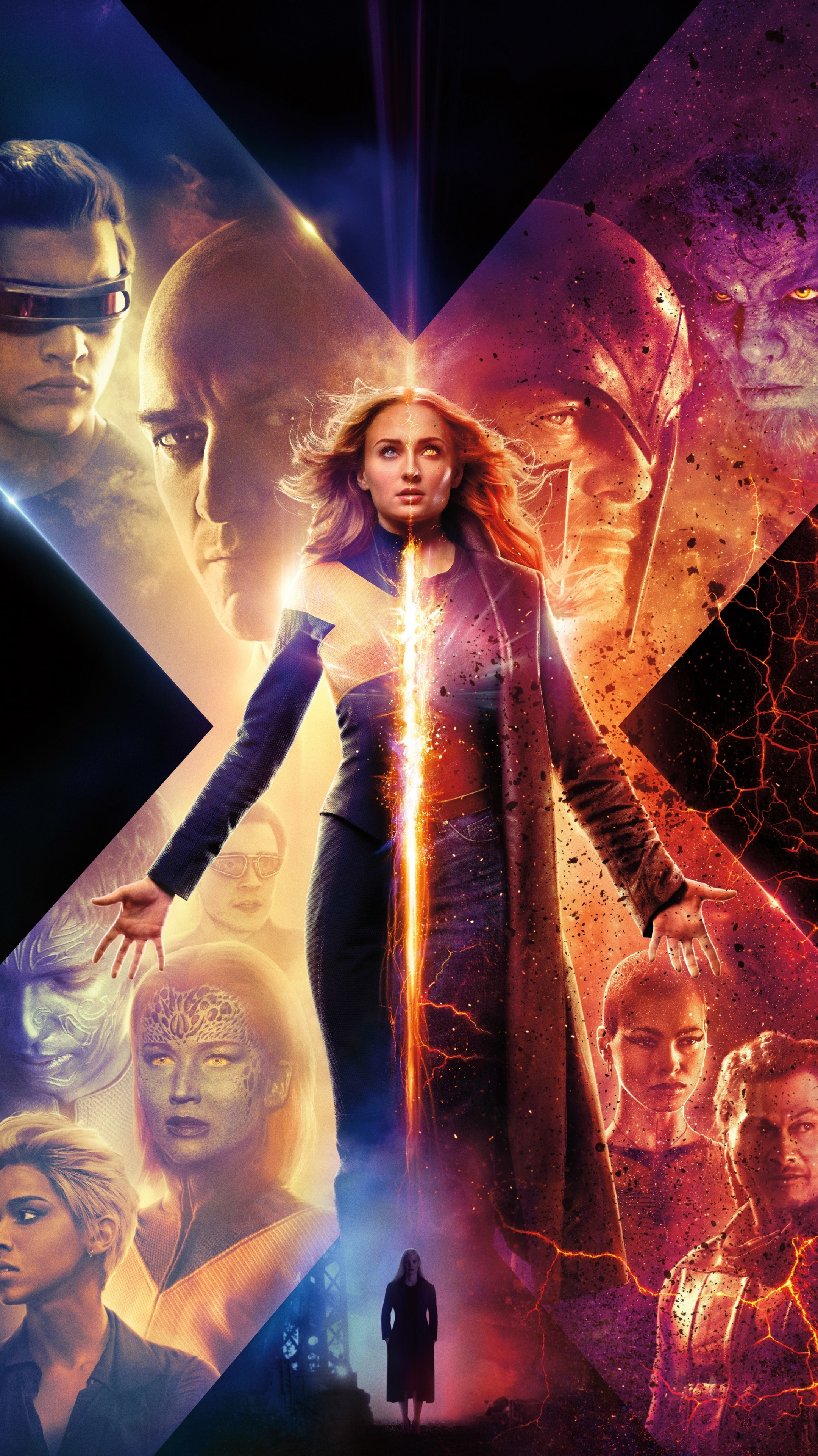 X-Men Dark Phoenix, Movie, Posters, Fiery, 2160x3840 4K Handy