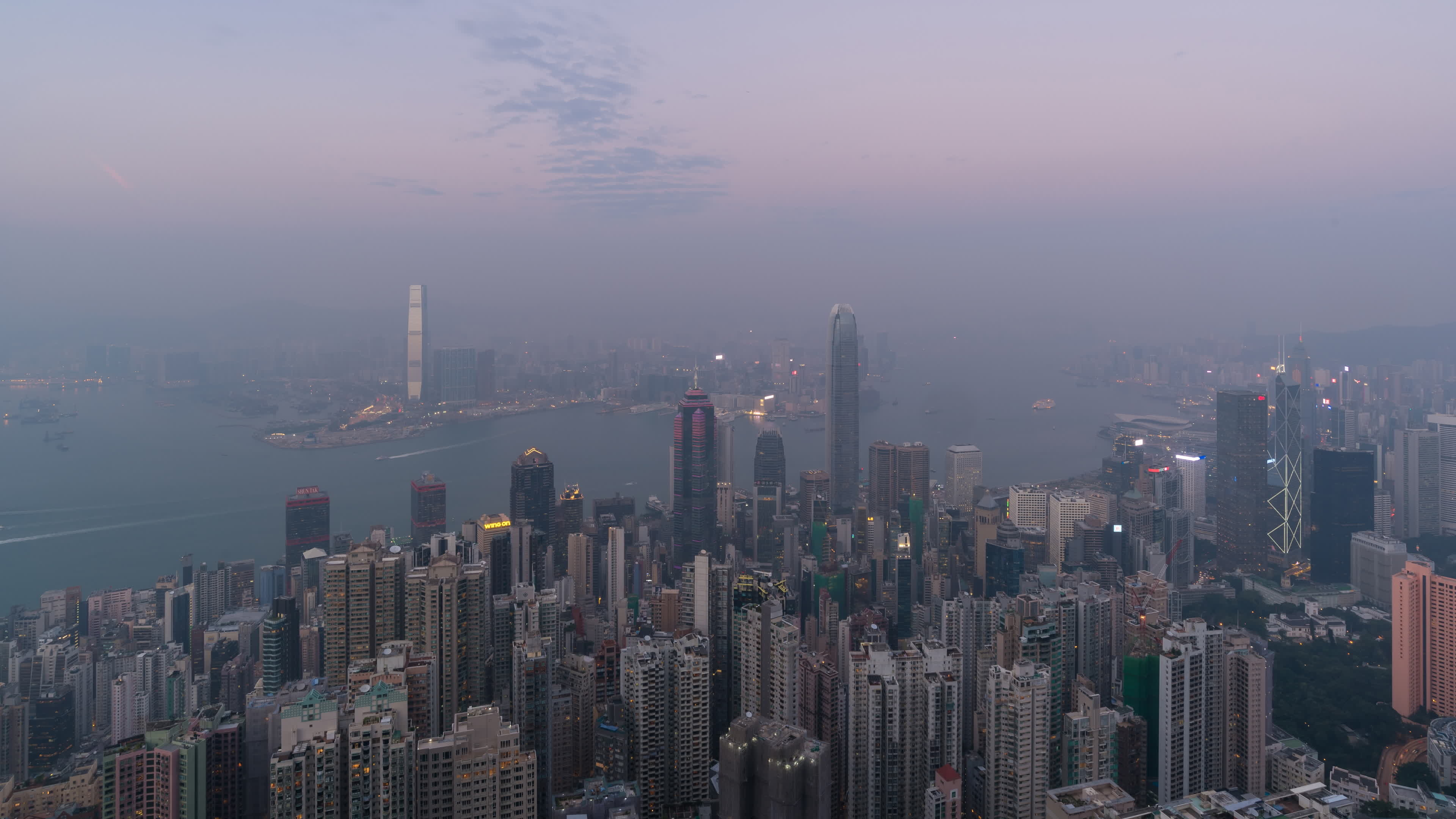 Time-lapse, Hong Kong skyline, 3840x2160 4K Desktop