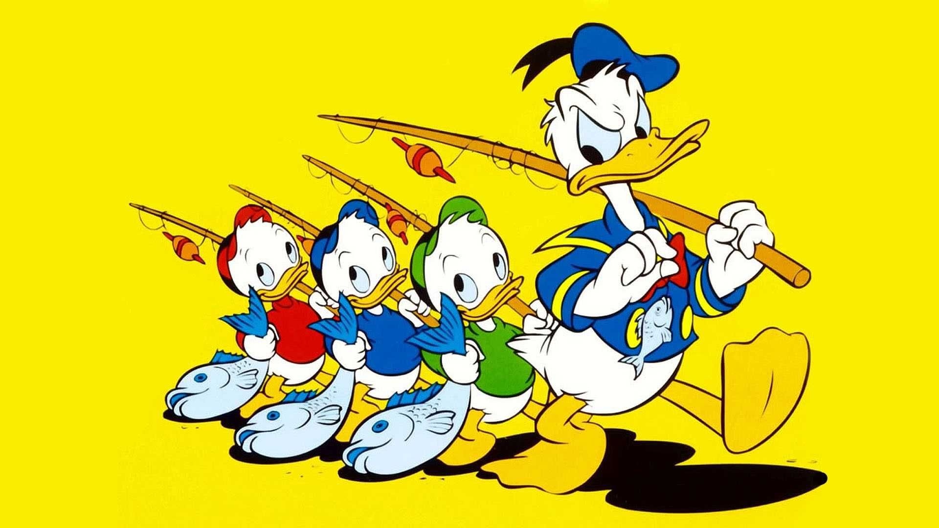 Donald Duck: Walt Disney, Donald's nephews, Huey, Dewey, and Louie. 1920x1080 Full HD Wallpaper.