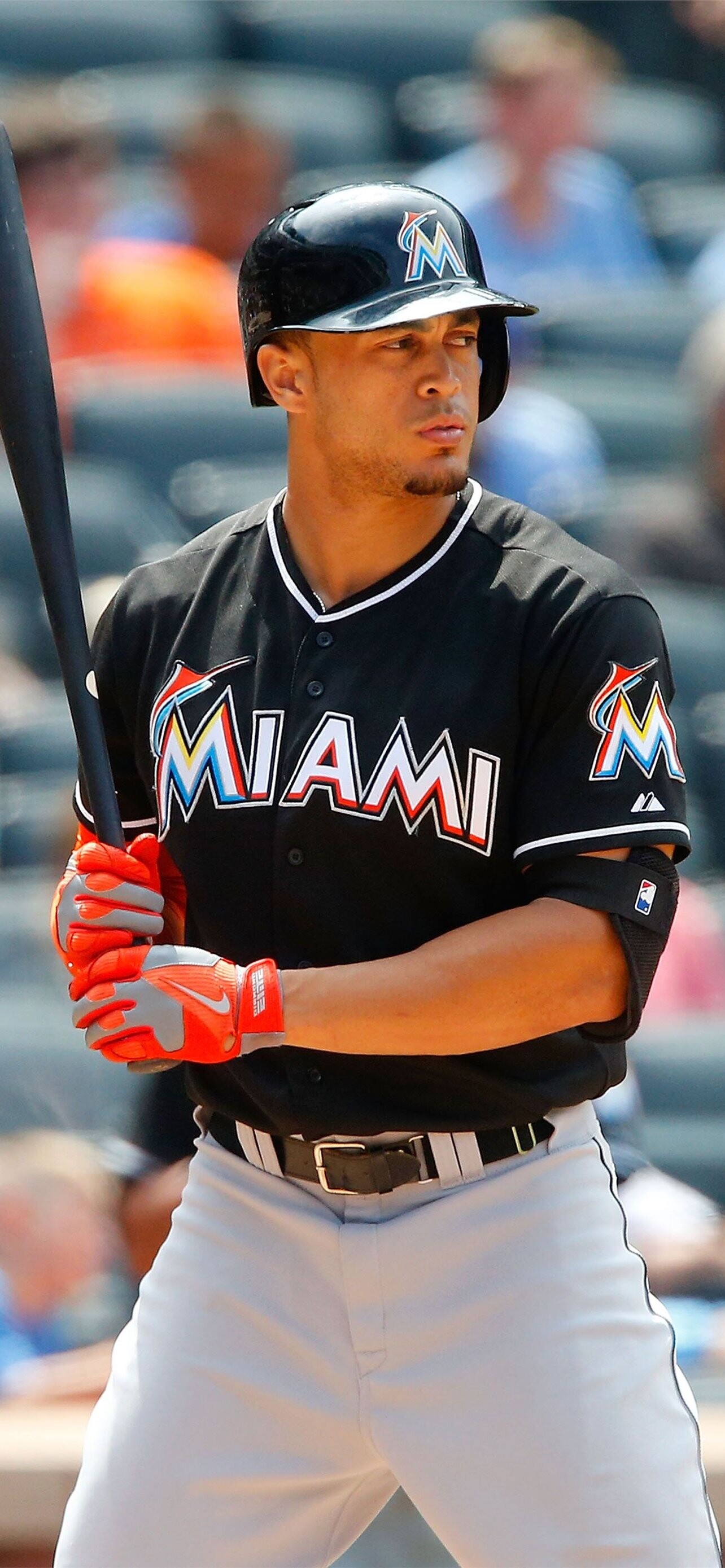 Giancarlo Stanton: The DH for the Miami Marlins, MLB Season 2012-2013, Professional baseball. 1290x2780 HD Wallpaper.