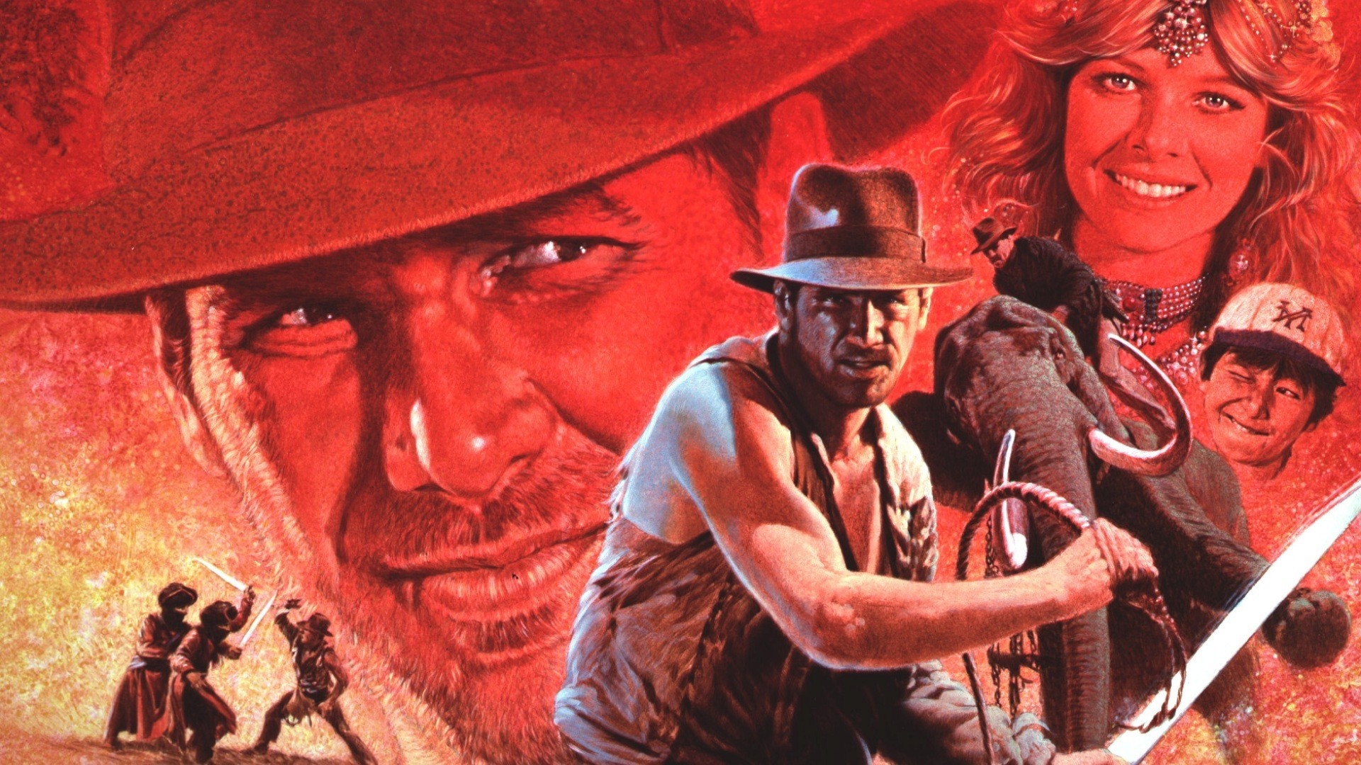 Harrison Ford (Indiana Jones): Ford's role as the title character, The Temple Of Doom. 1920x1080 Full HD Wallpaper.