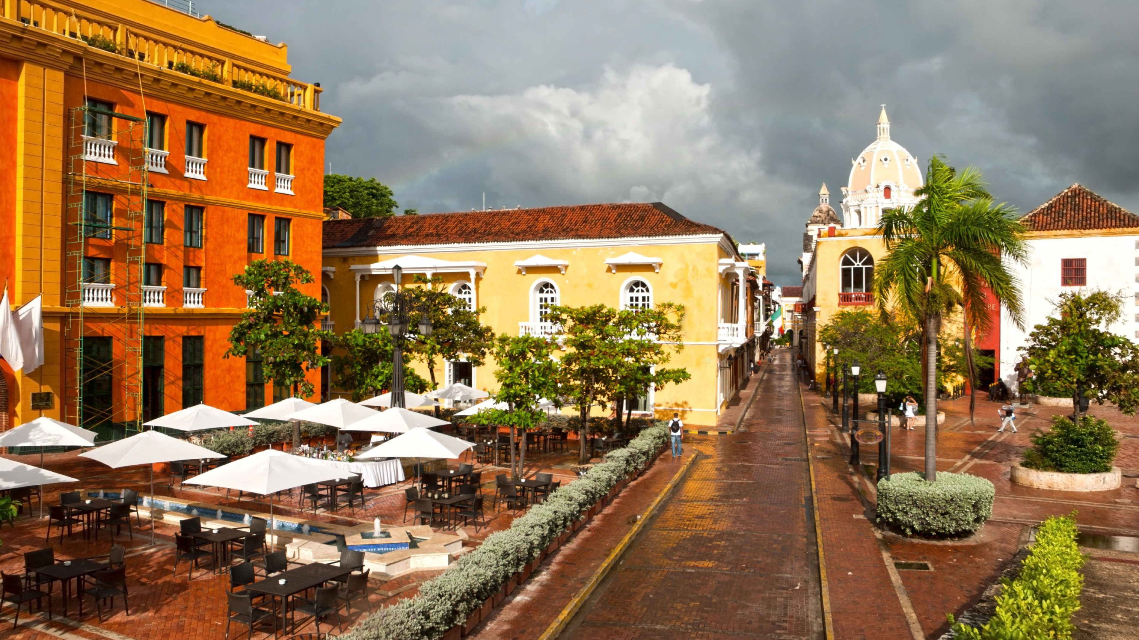 Colombia: Cartagena, The Caribbean Coast Region, Port city. 3840x2160 4K Background.