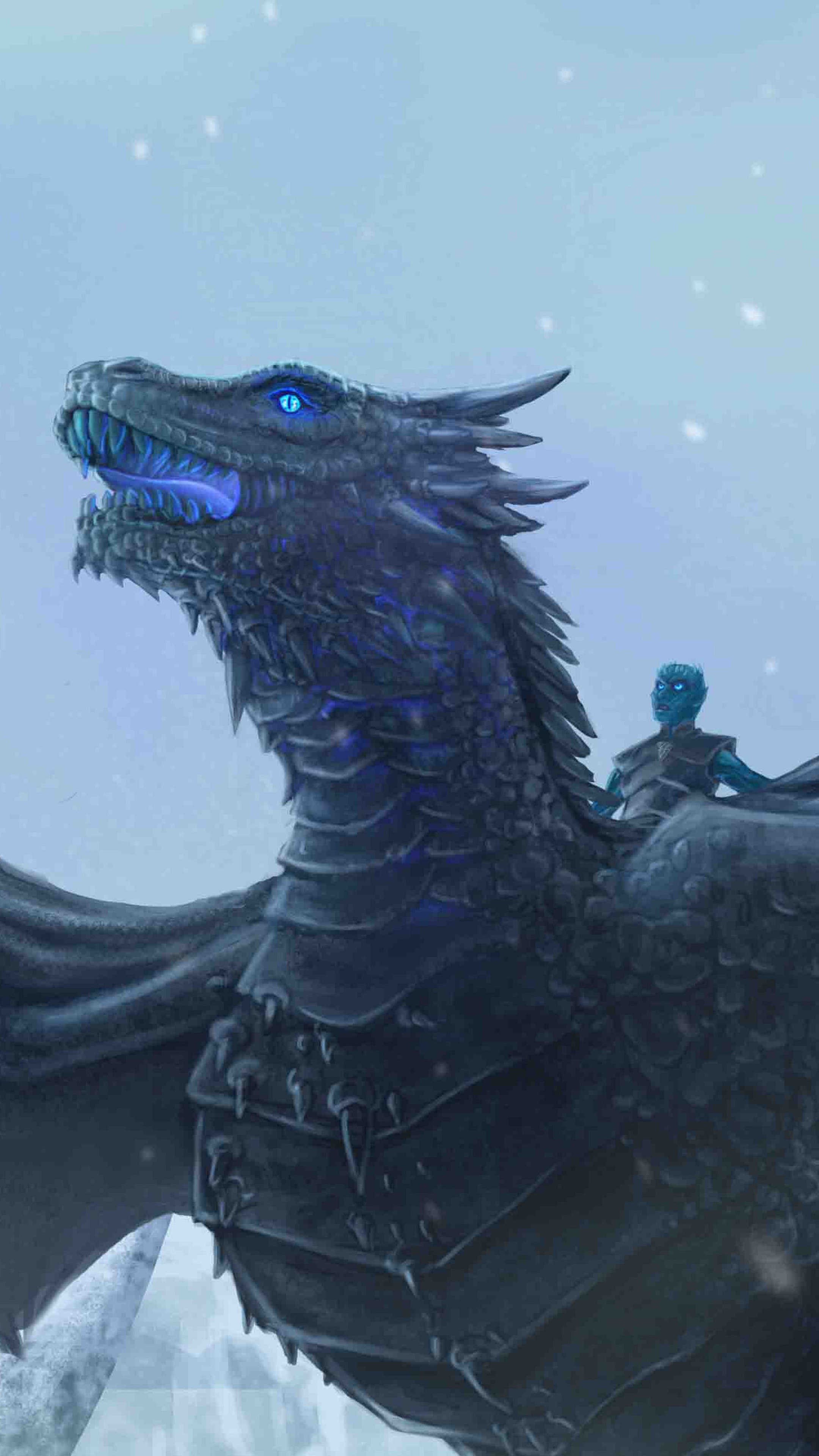 Ice Dragon, Game of Thrones, Blue dragon, Xperia wallpapers, 2160x3840 4K Phone