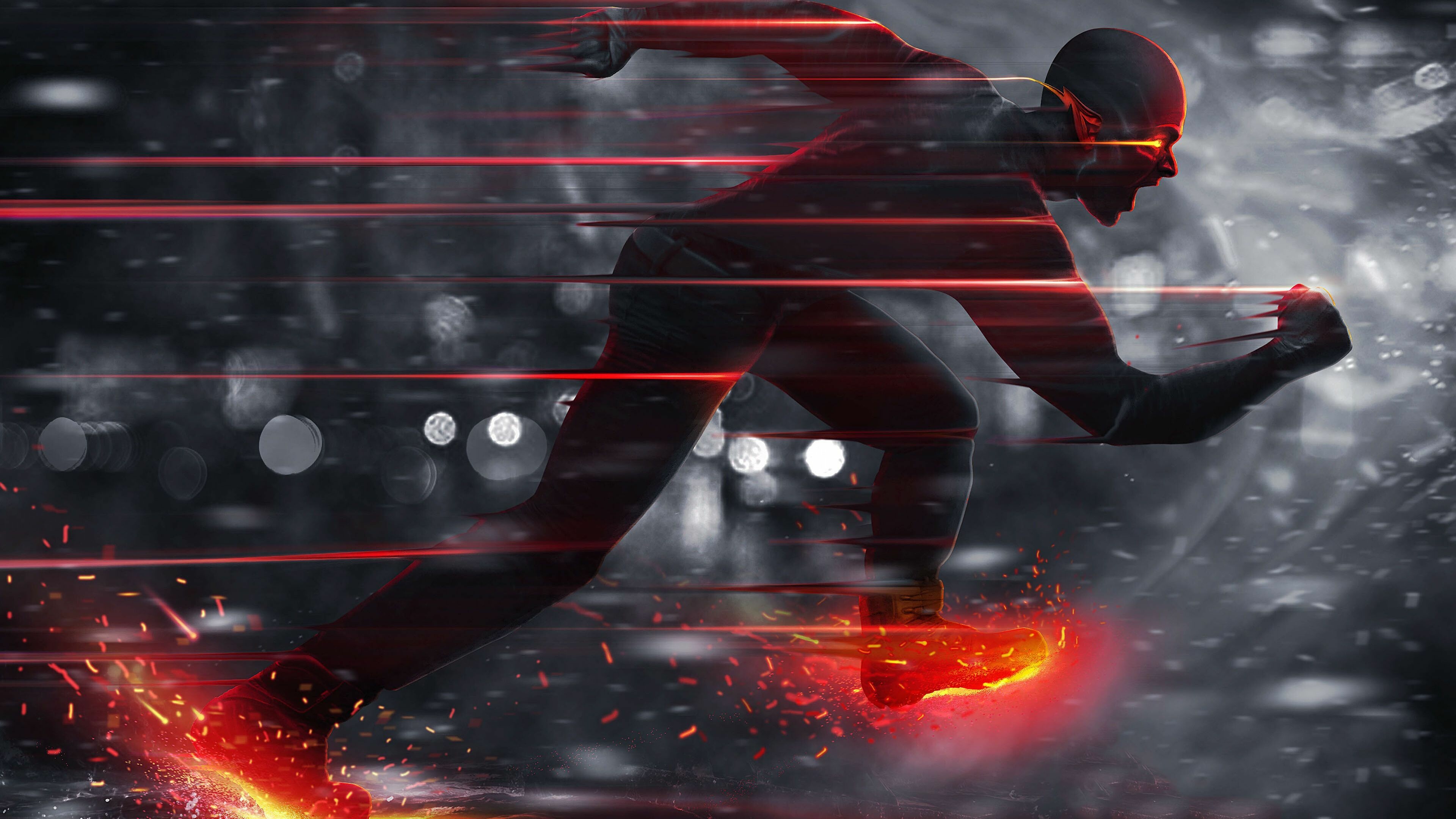 Flash (DC): Barry Allen, The fastest man alive. 3840x2160 4K Wallpaper.
