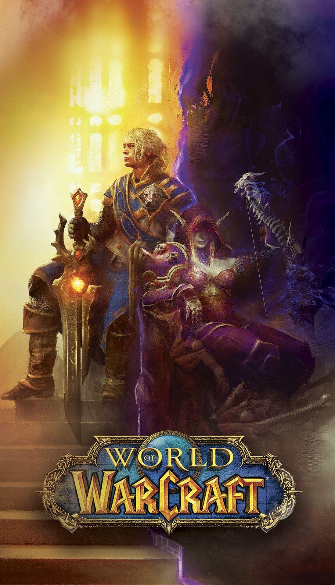 World of Warcraft: WoW, Sylvanas Windrunner and Anduin Wrynn. 1100x1920 HD Wallpaper.