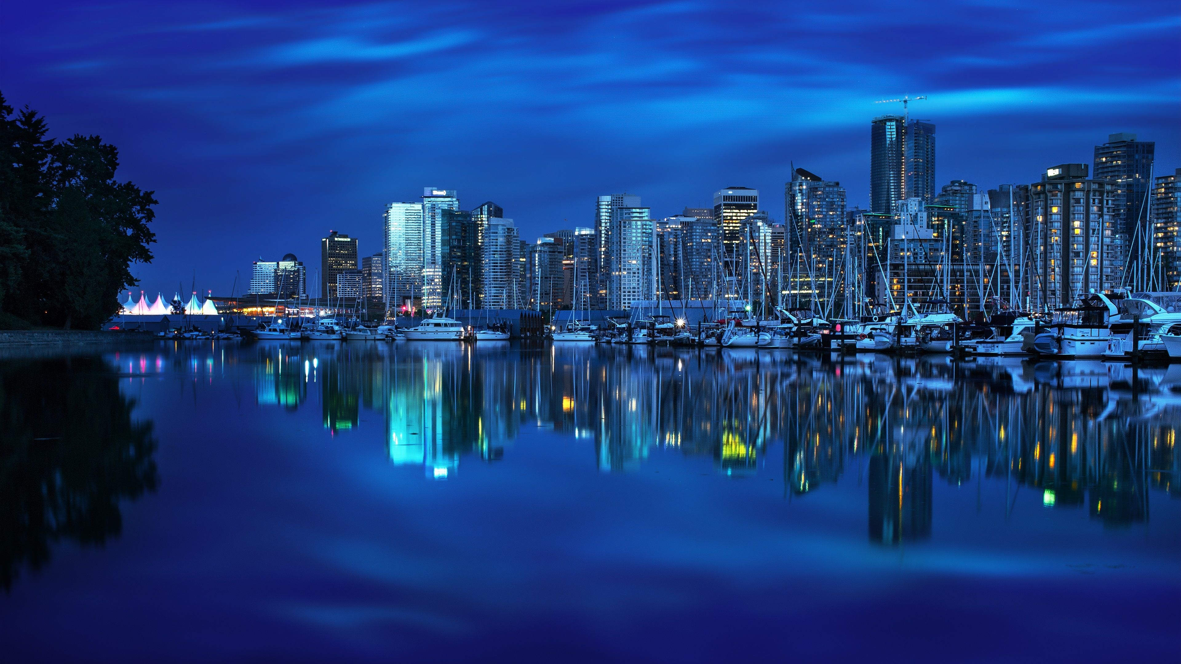 Vancouver Skyline, Travels, Stunning 4k wallpaper, Urban beauty, 3840x2160 4K Desktop