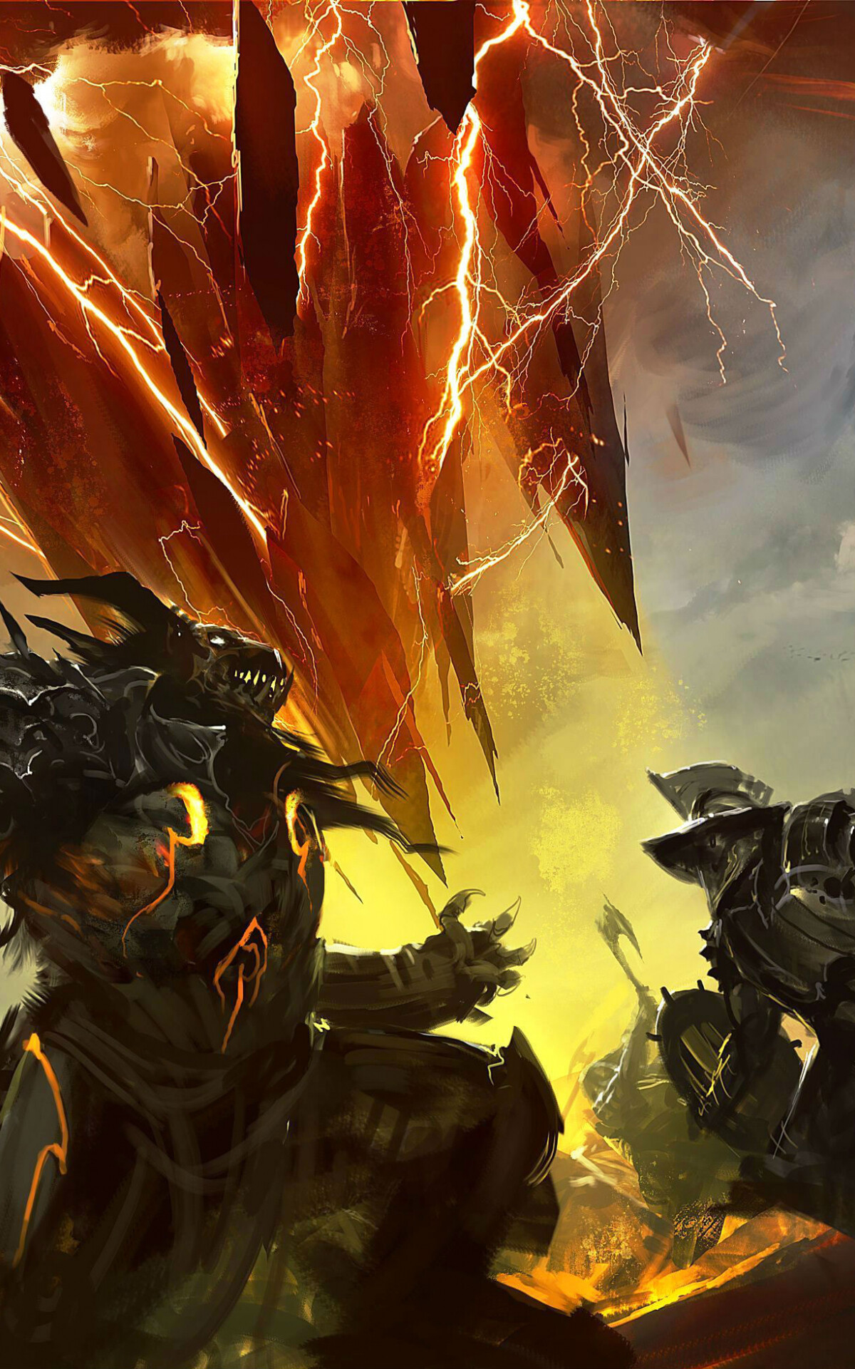 Guild Wars: The game takes place in Tyria world filled with magic, monsters, and dragons. 1200x1920 HD Wallpaper.