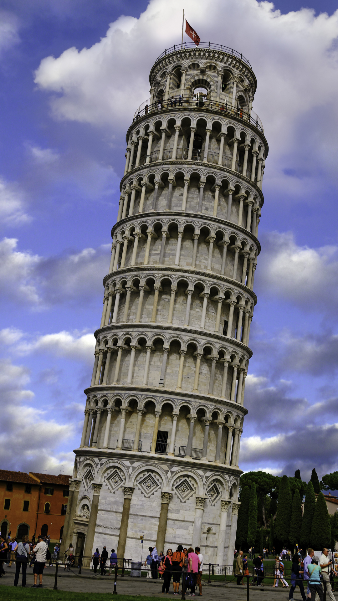 Base of Tower, Leaning structure, Beautiful background, Tower's height, 1080x1920 Full HD Phone