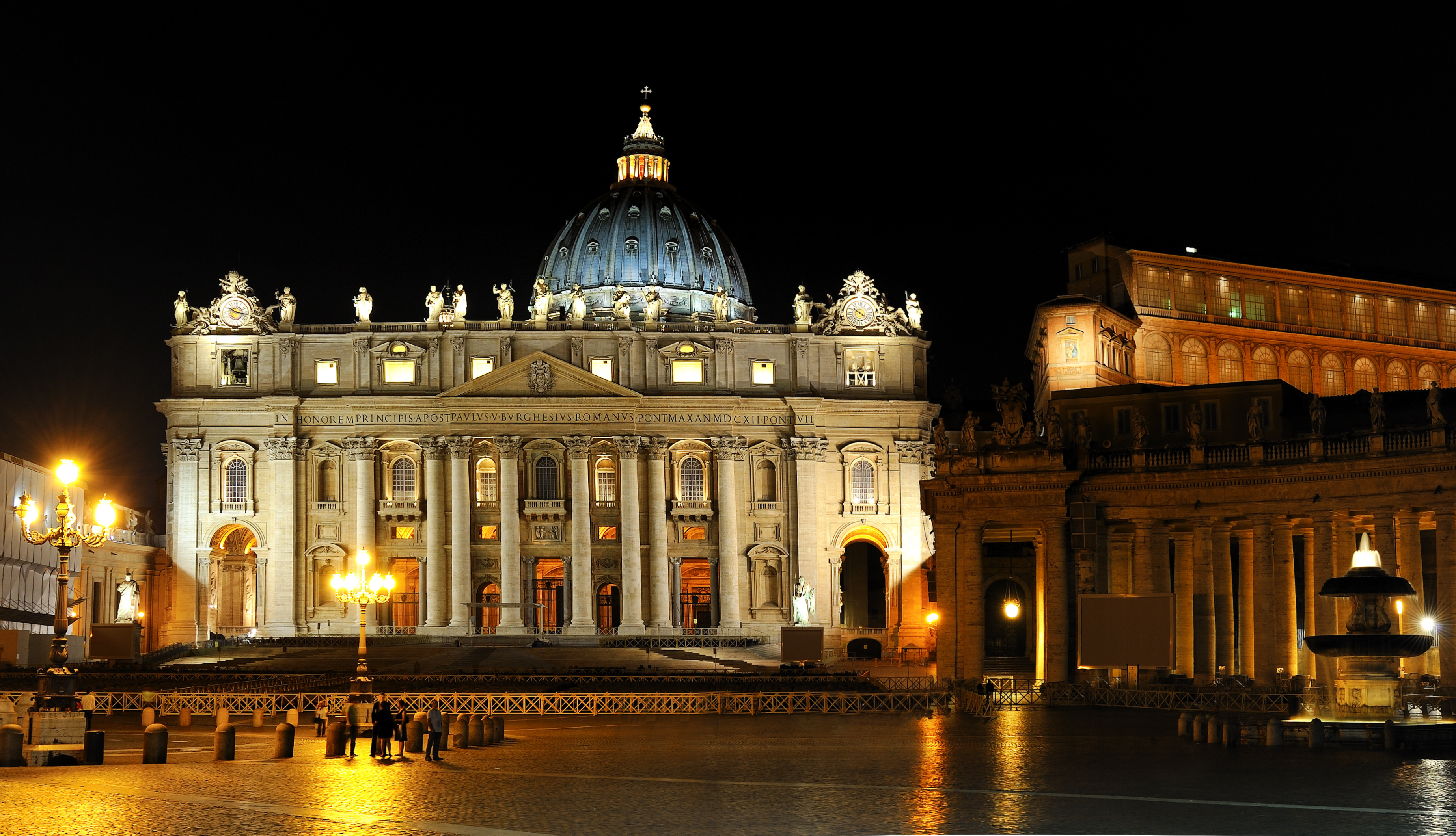 Vatican City Travels, Night tour, Illuminated wonders, Mystical ambiance, 3700x2130 HD Desktop