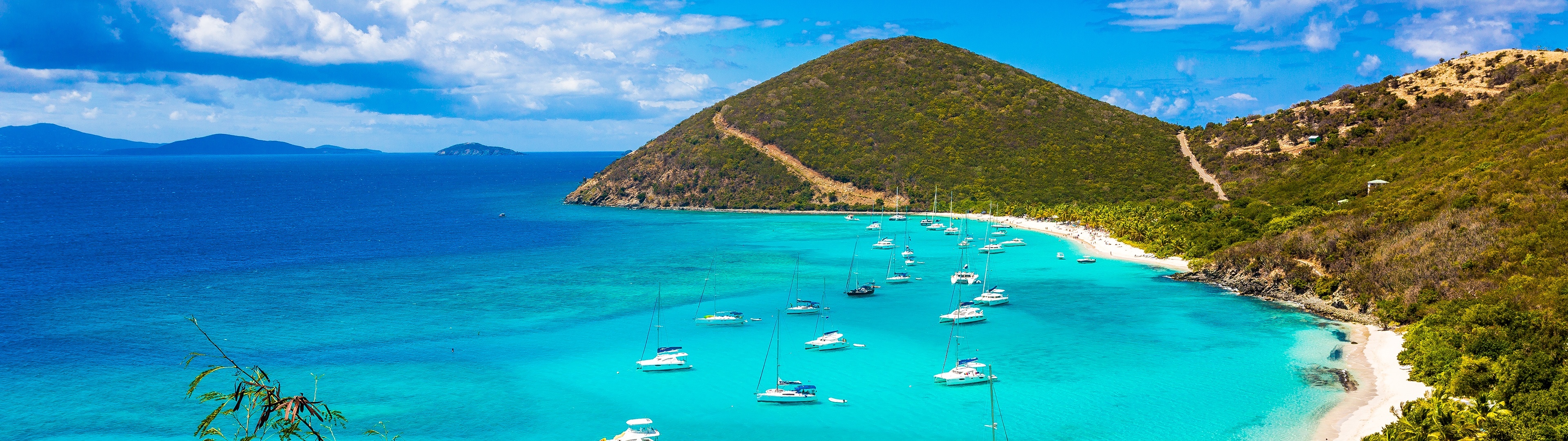 Jost Van Dyke, British Virgin Islands, Beach, Nature, 3840x1080 Dual Screen Desktop