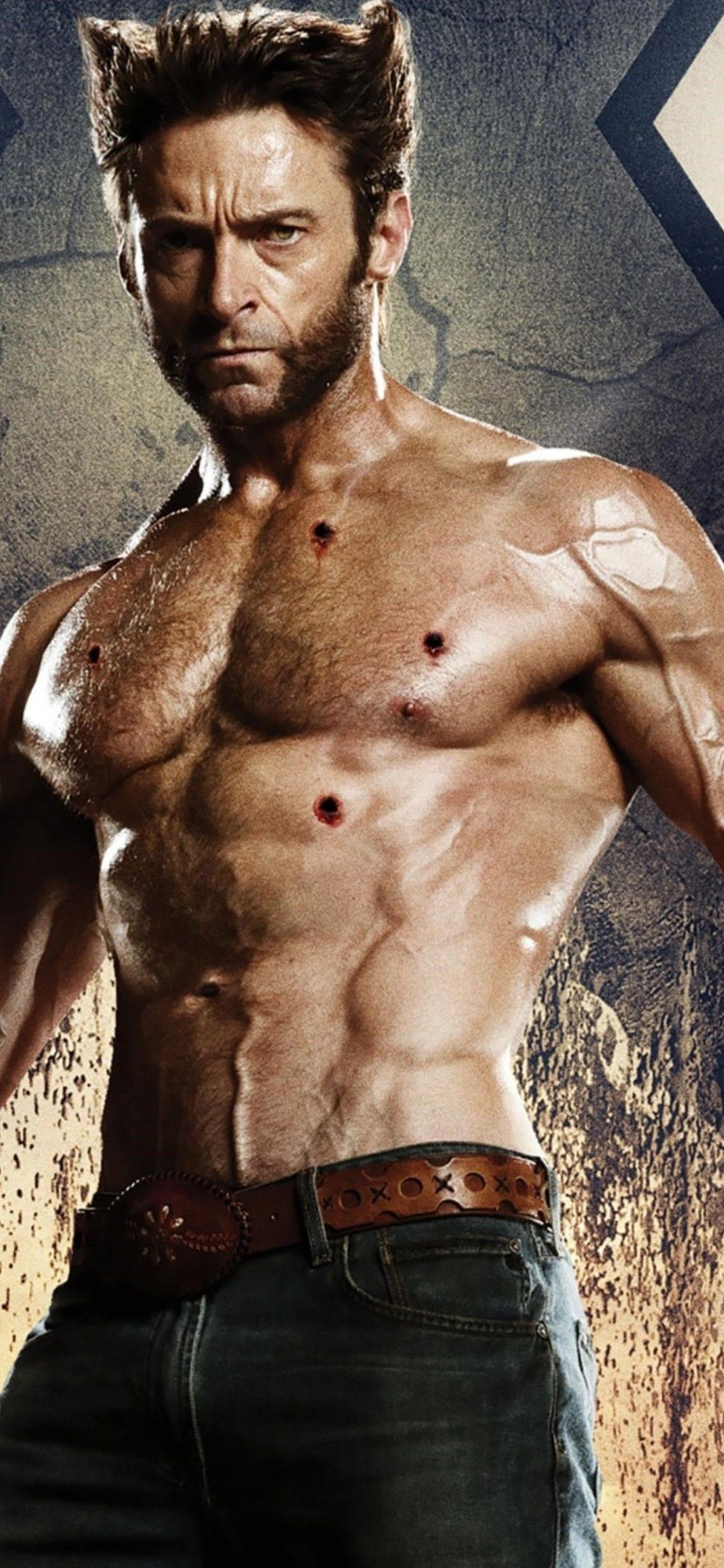 Hugh Jackman, Wolverine, Muscle wallpapers, Iphone backgrounds, 1130x2440 HD Phone