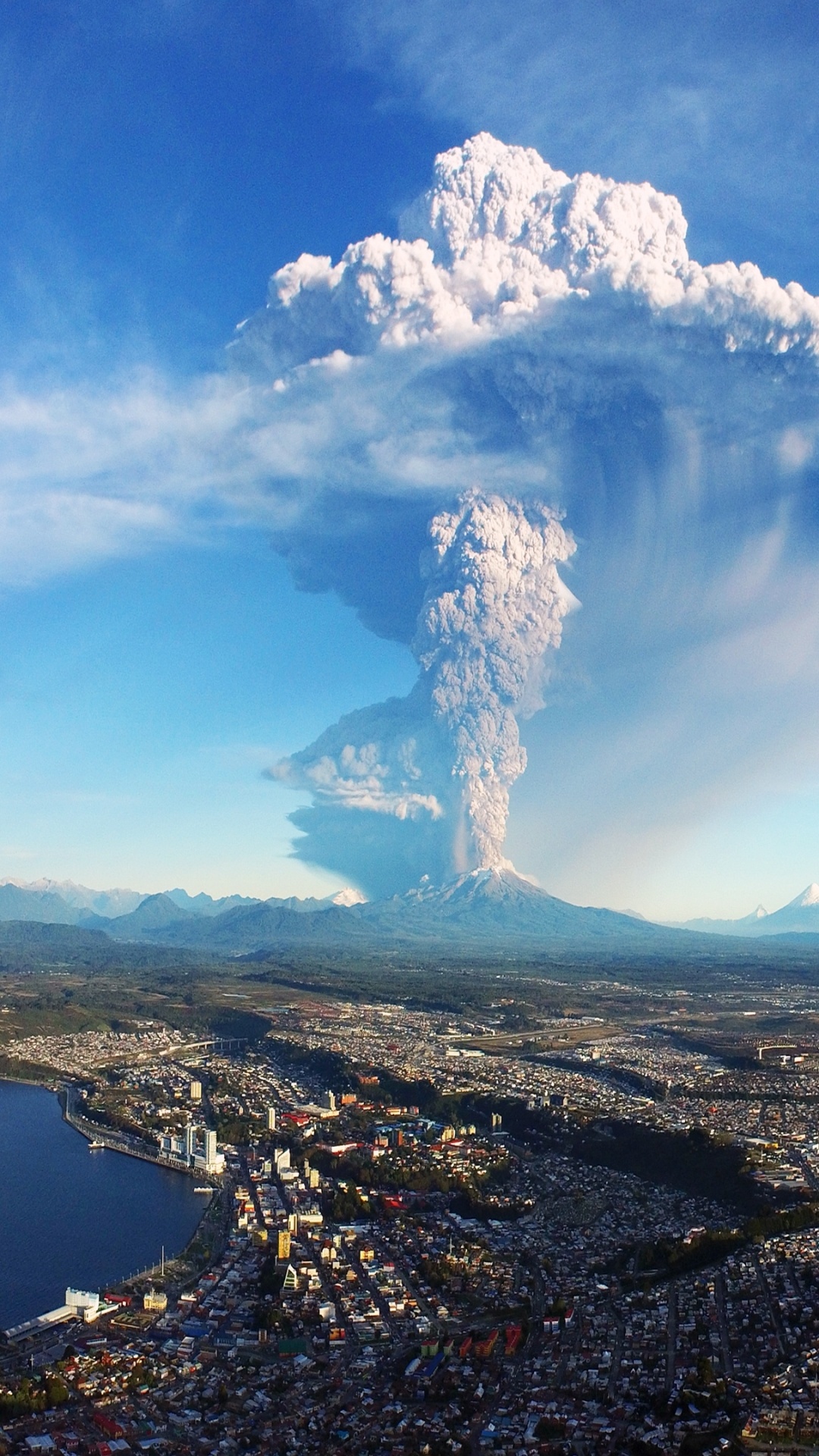 Earth's fiery volcano, Nature's power, Fiery explosion, Dynamic force, 1080x1920 Full HD Handy