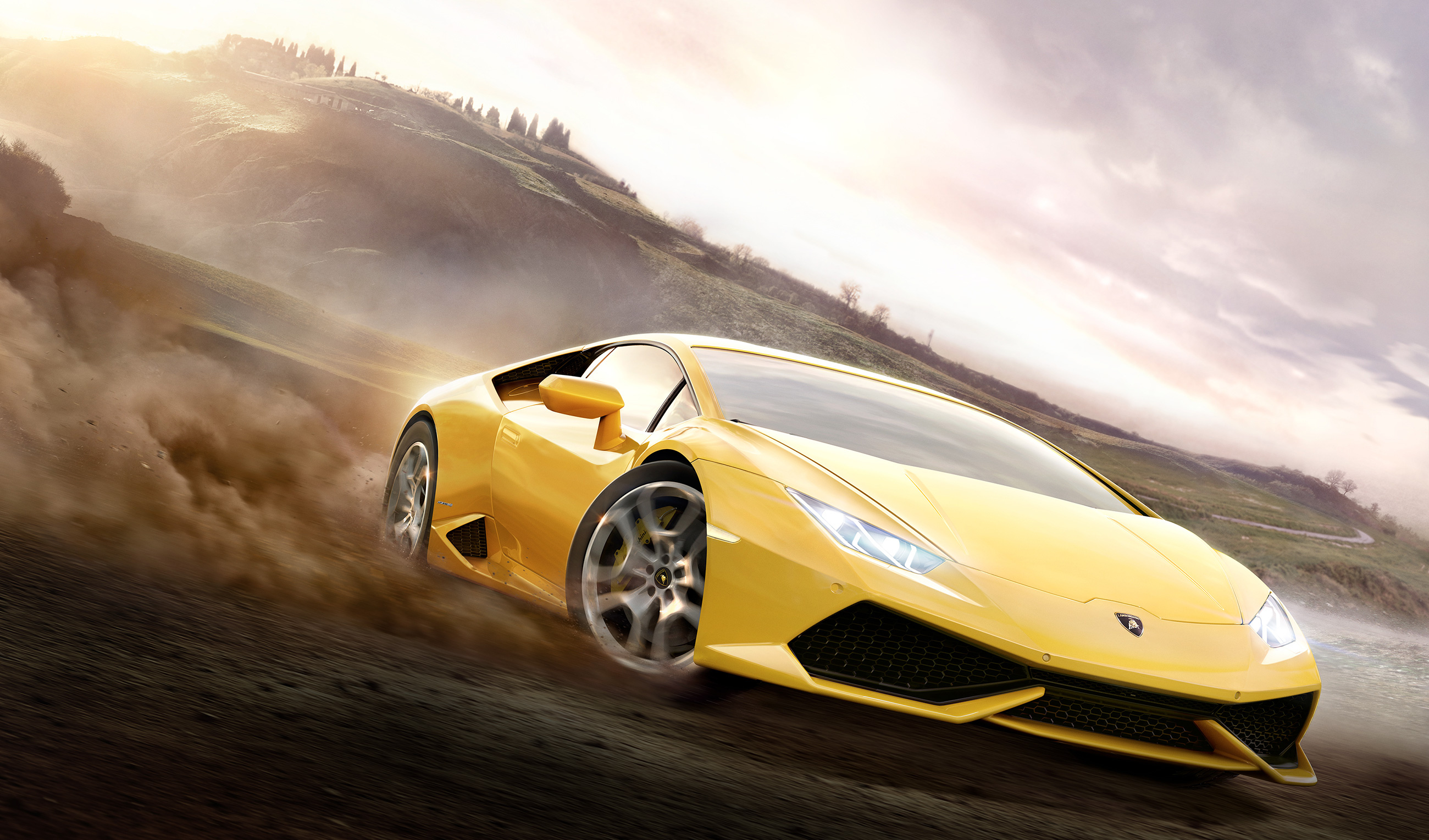 Forza Horizon gaming, Action-packed races, Lamborghini's powerful machines, Thrilling gameplay, 2600x1530 HD Desktop