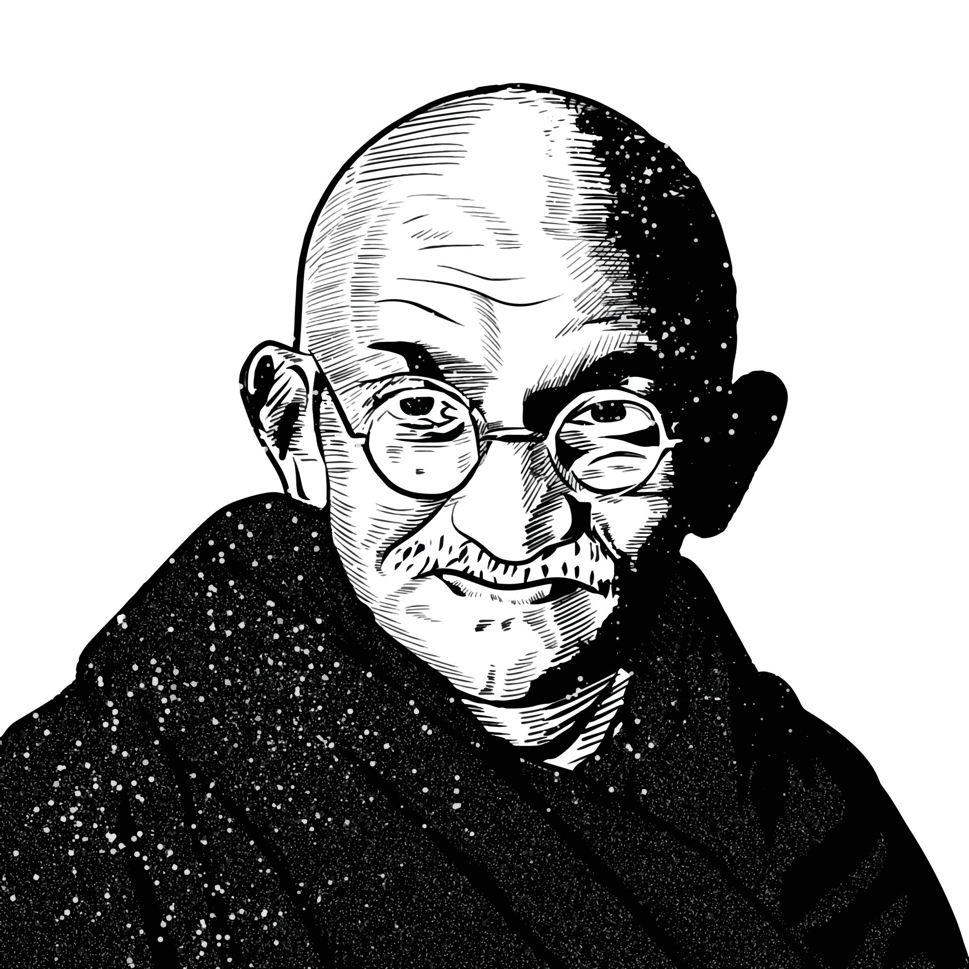 Surakarta, Indonesia, December 8, 2021, Mahatma Gandhi portrait, 1920x1920 HD Phone