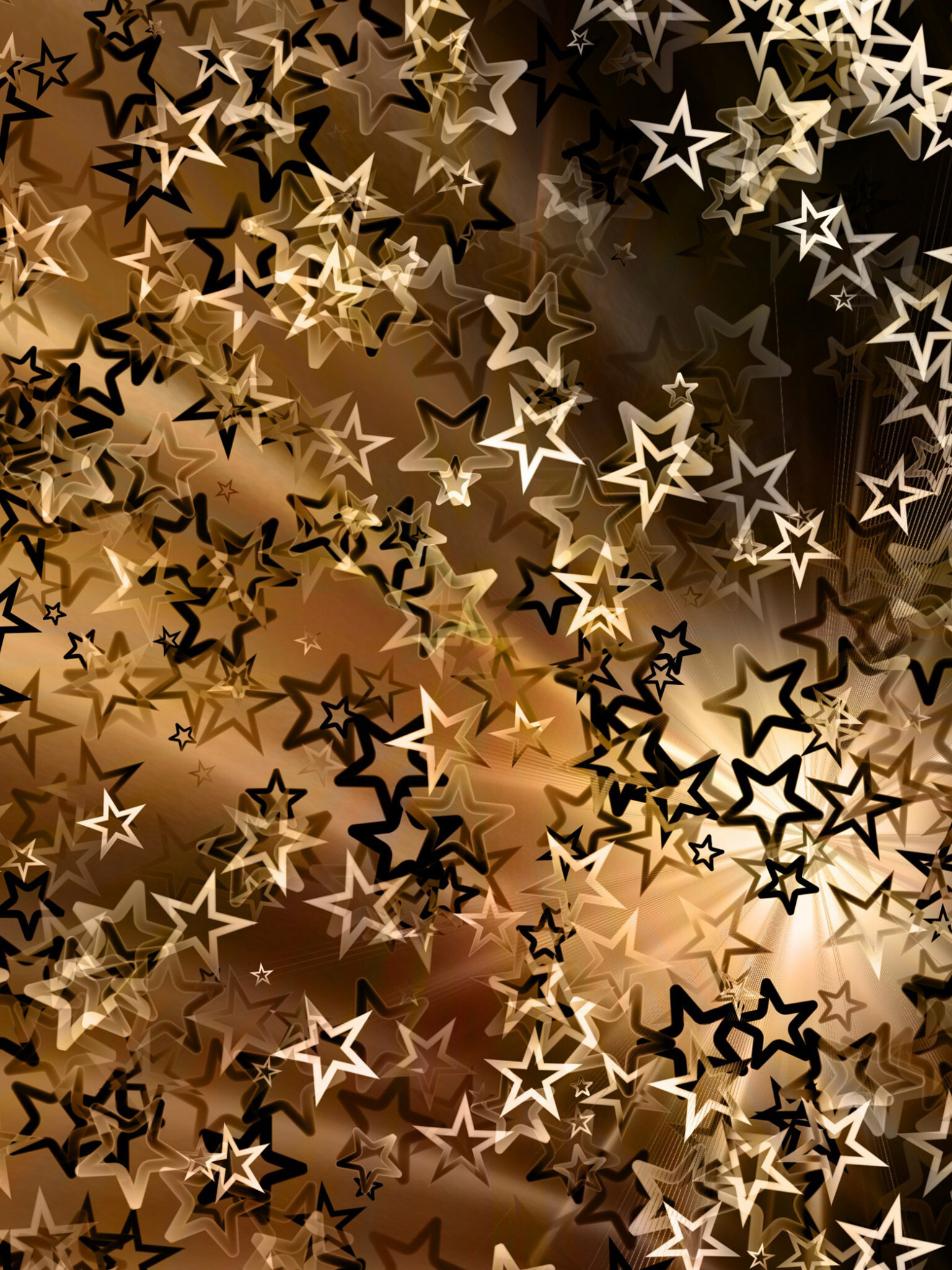 Gold Star: Gold geometric stars ornaments, Christmas blurred decorative holiday lights. 1540x2050 HD Background.