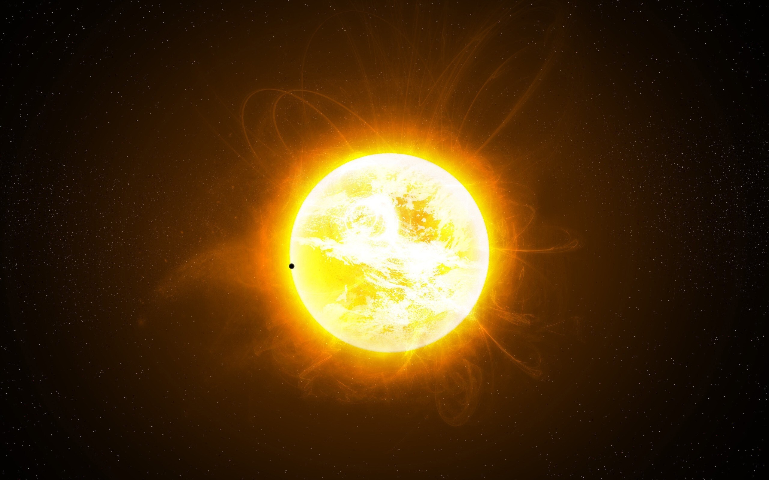 Warmer und heller Sonnenhintergrund, Sonnenwallpaper, 2560x1600 HD Desktop