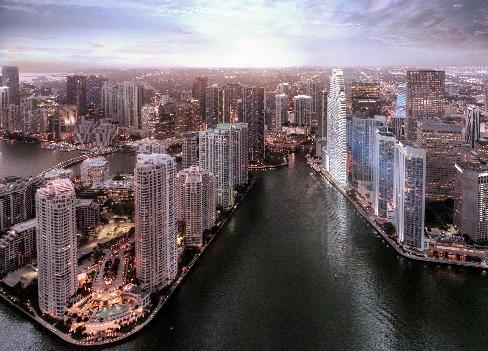 Miami Skyline, Aston Martin, Residential tower, 2000x1450 HD Desktop