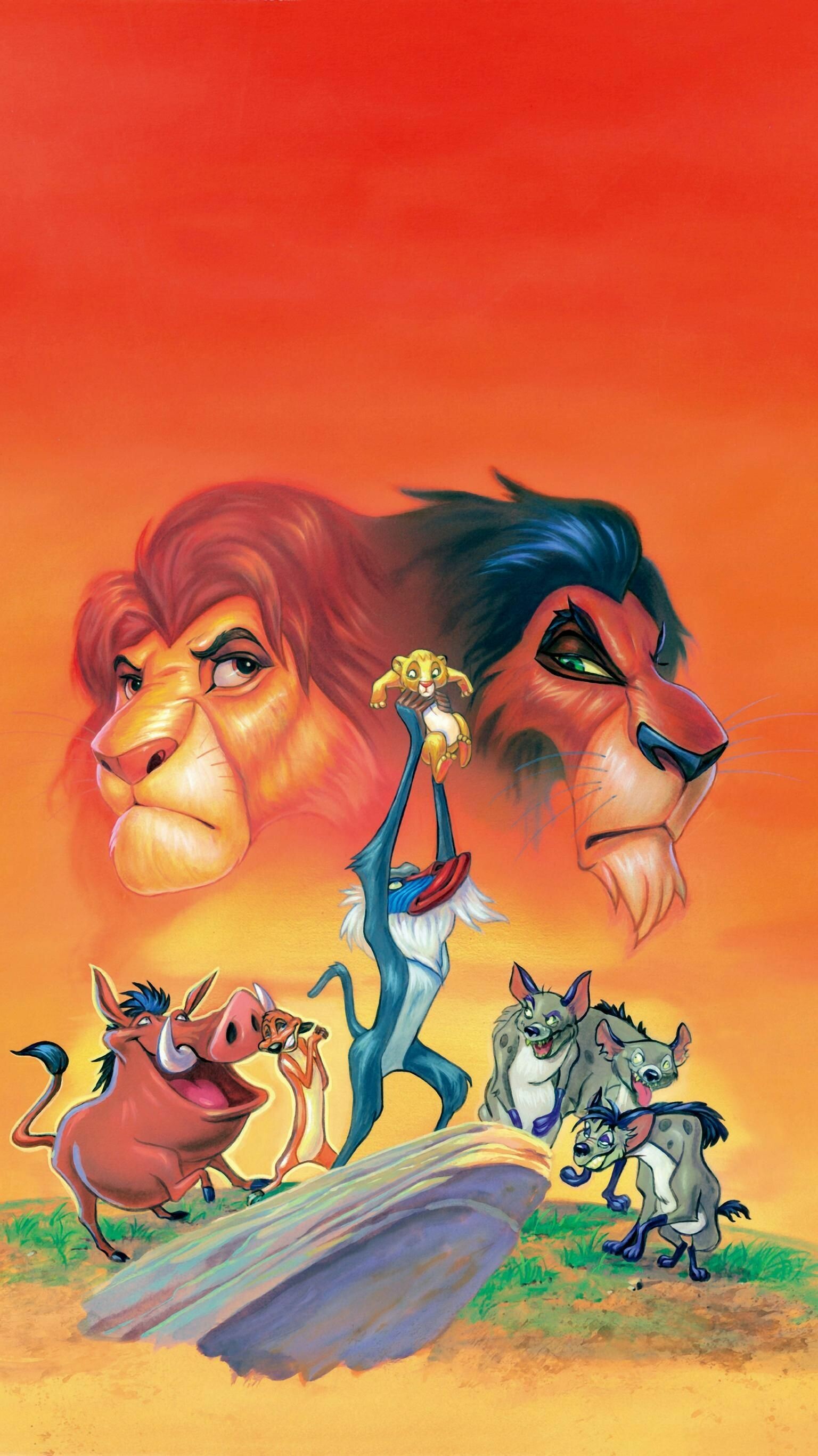 The Lion King: Rafiki, an old mandrill who serves as shaman of the Pride Lands and presents newborn cubs of the King and Queen to the animals of the Pride Lands. 1540x2740 HD Background.
