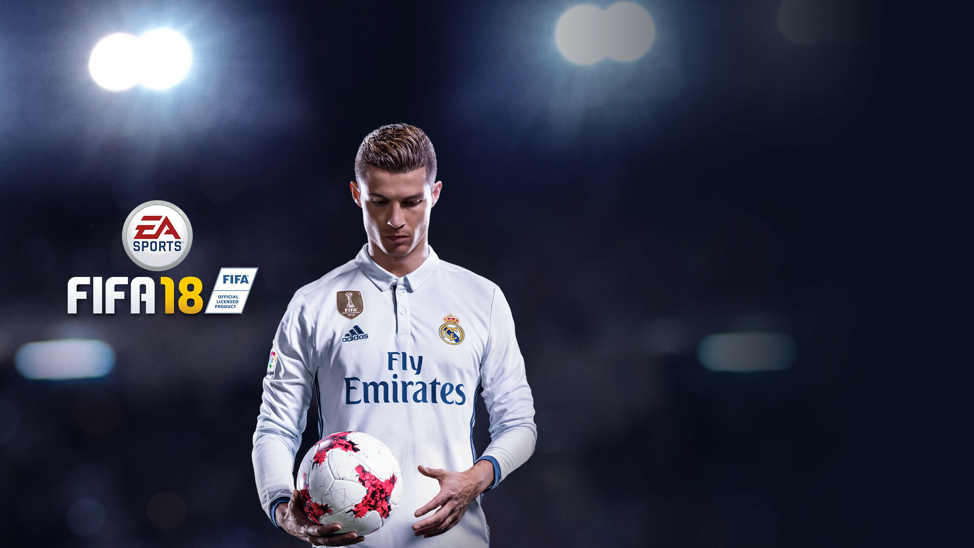 FIFA: Cristiano Ronaldo, Contracted to Real Madrid, Appears as the cover athlete. 1920x1080 Full HD Background.