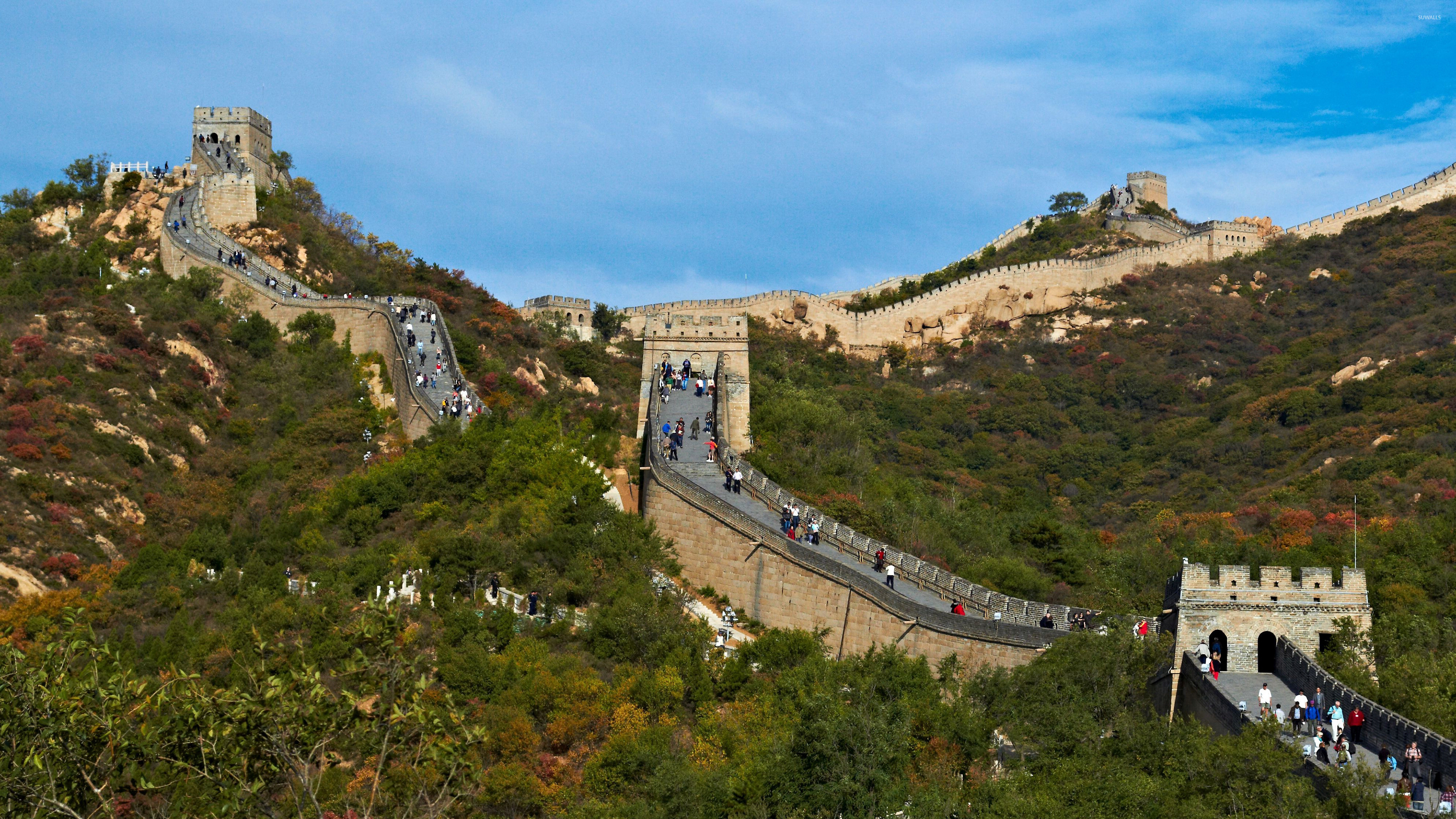 Great Wall of China: Selective stretches were joined by Qin Shi Huang (220–206 BC). 3840x2160 4K Background.