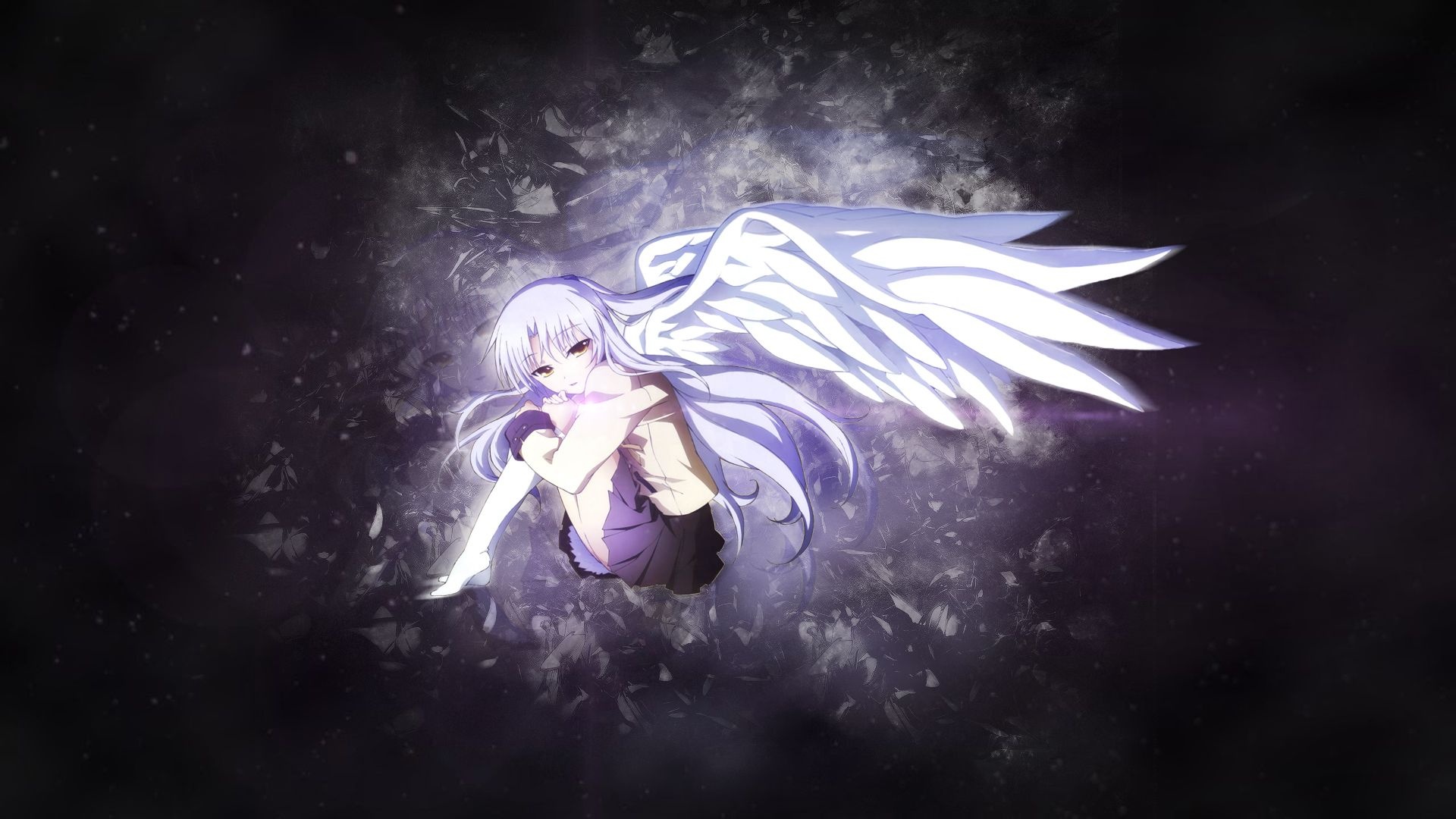 Angel Beats! (Anime): Drawing, Absorb, Overdrive, Howling, Angel Wings. 1920x1080 Full HD Wallpaper.